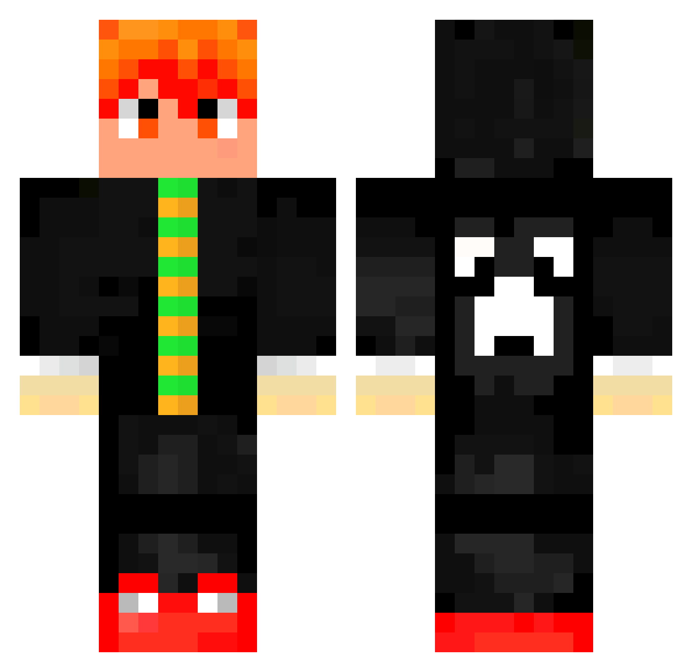 SulfurDioxide Minecraft skin, front and back view
