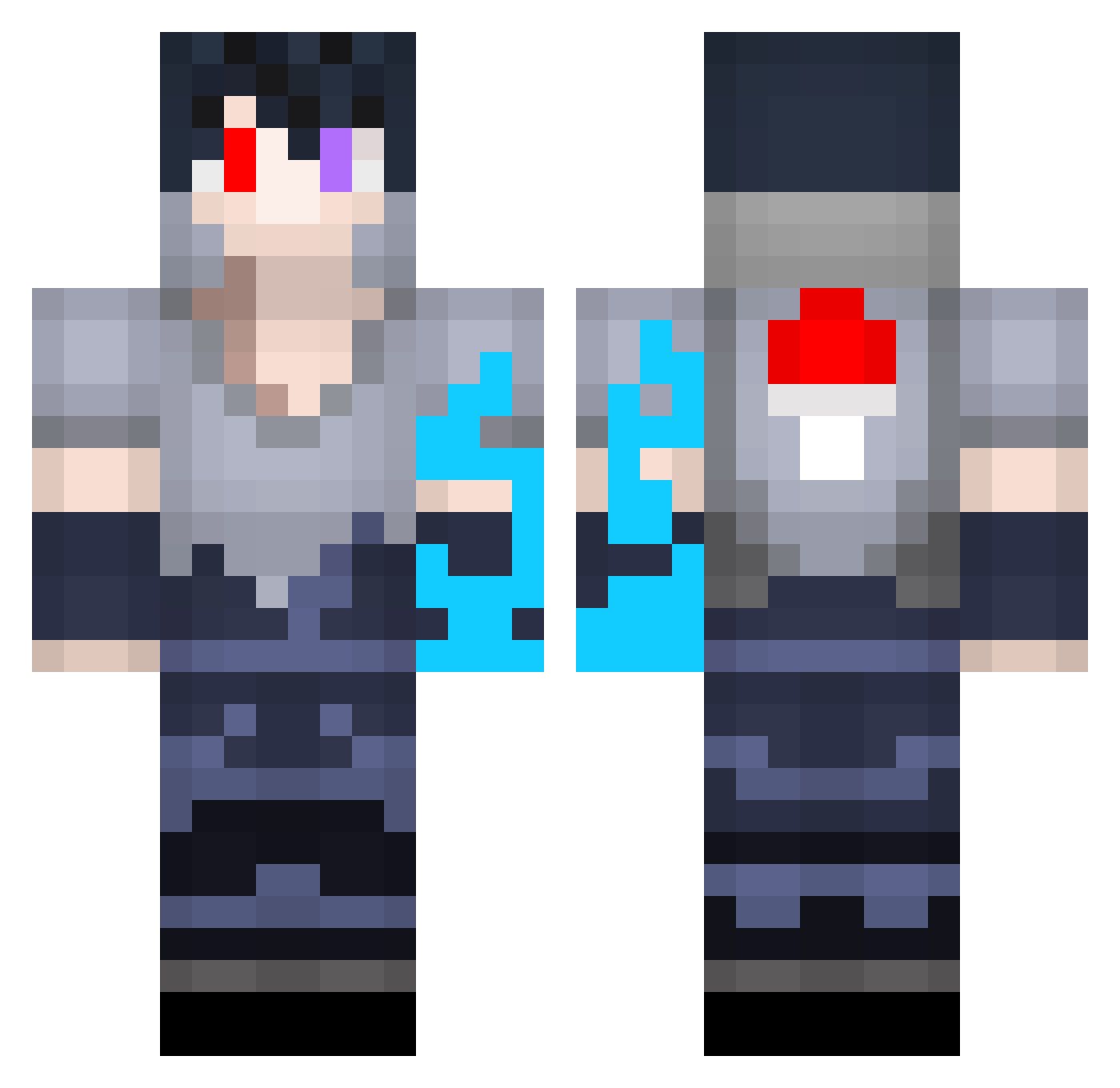 ZNVL Minecraft skin, front and back view
