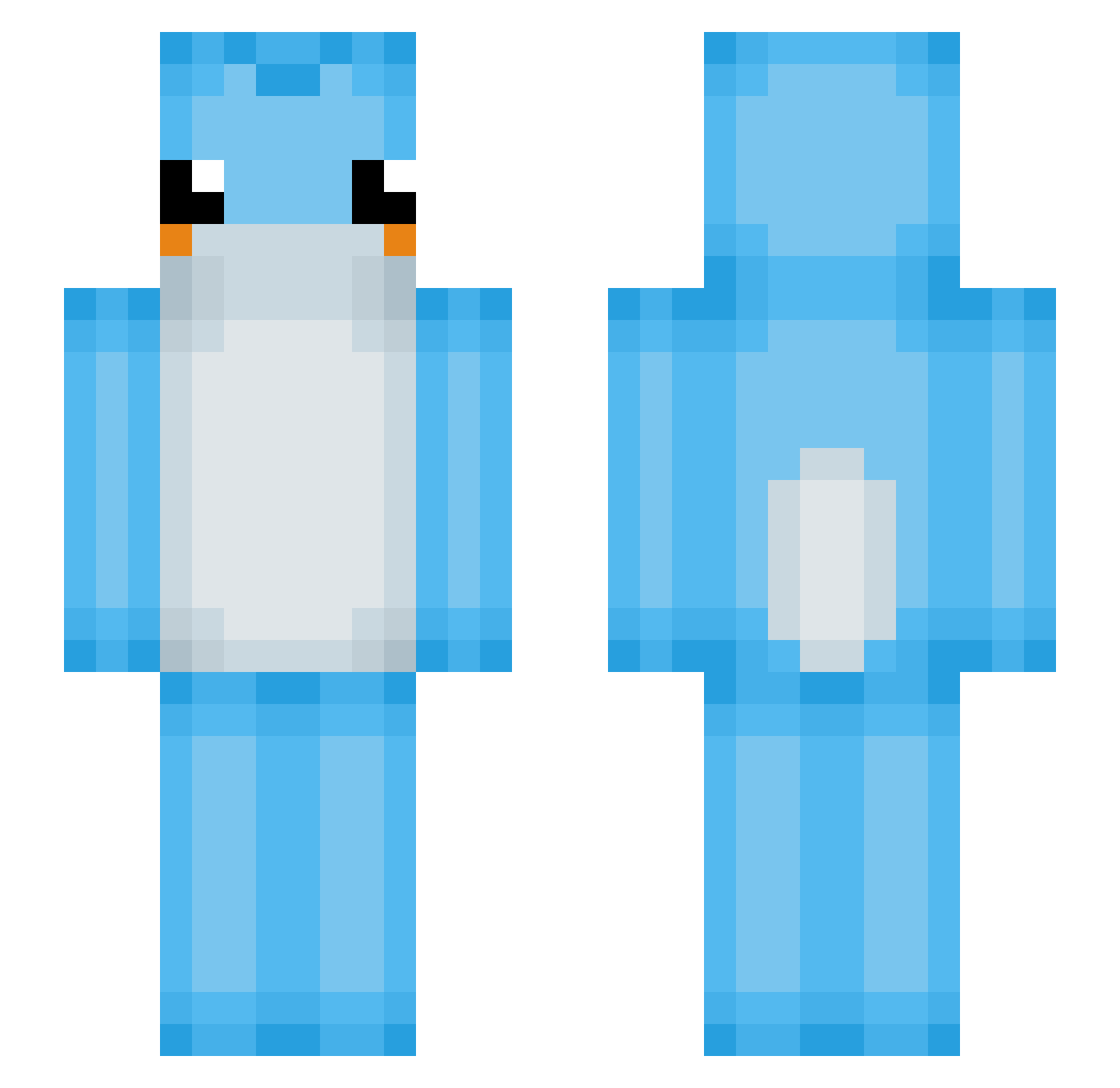 Mx7rt Minecraft skin, front and back view