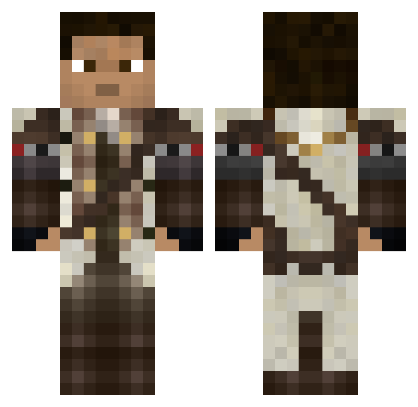 Westrix Minecraft skin, front and back view