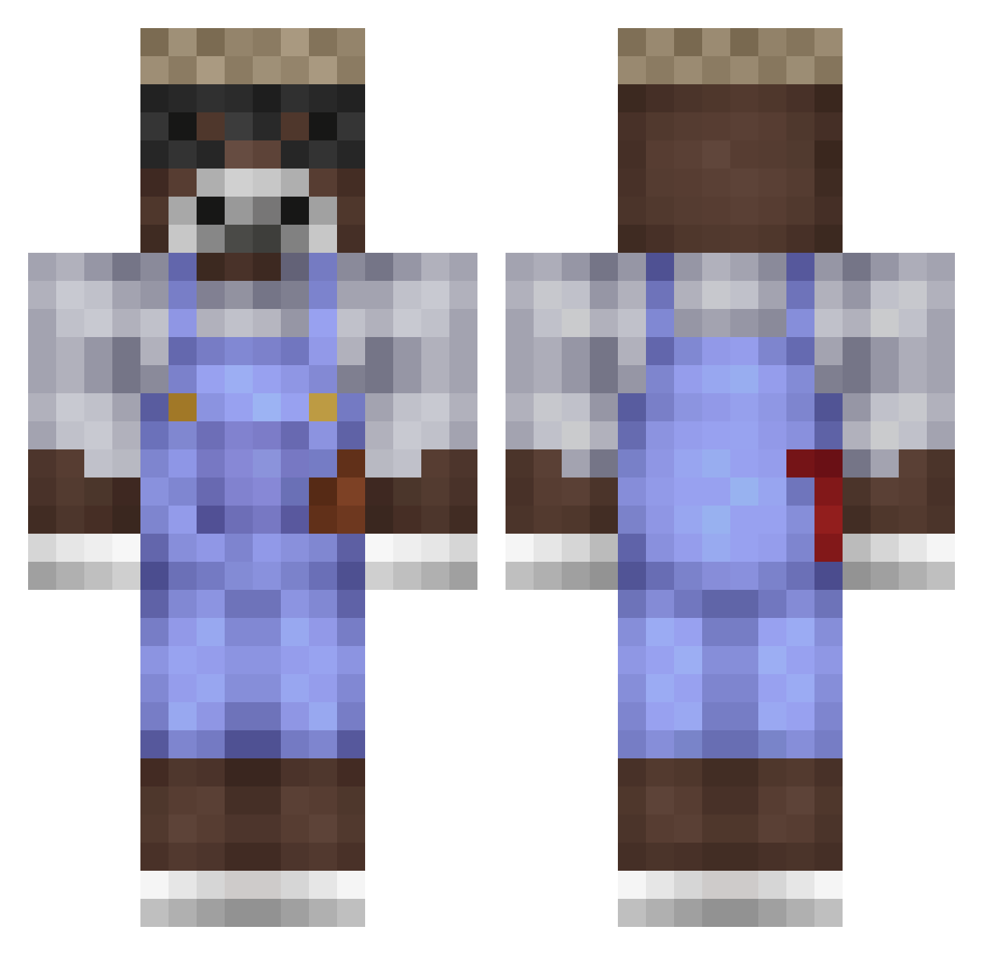 Miikkel Minecraft skin, front and back view