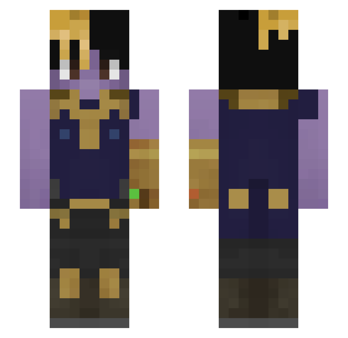 Fons Minecraft skin, front and back view