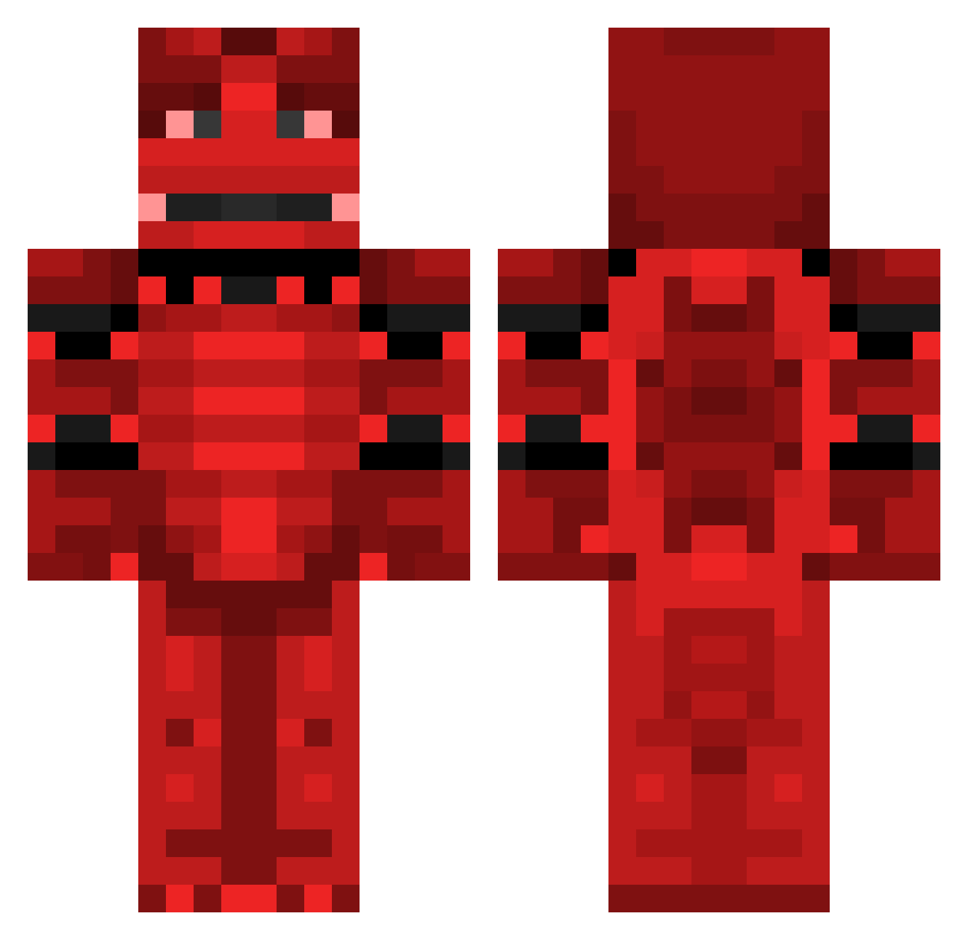 Xewento Minecraft skin, front and back view