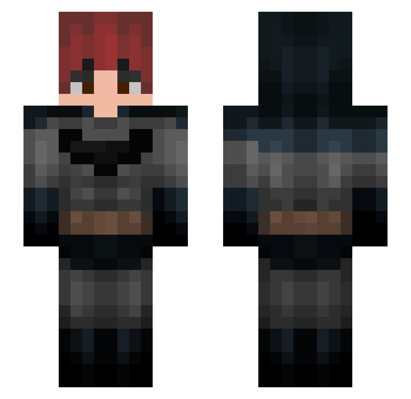 Substratosphere Minecraft skin, front and back view