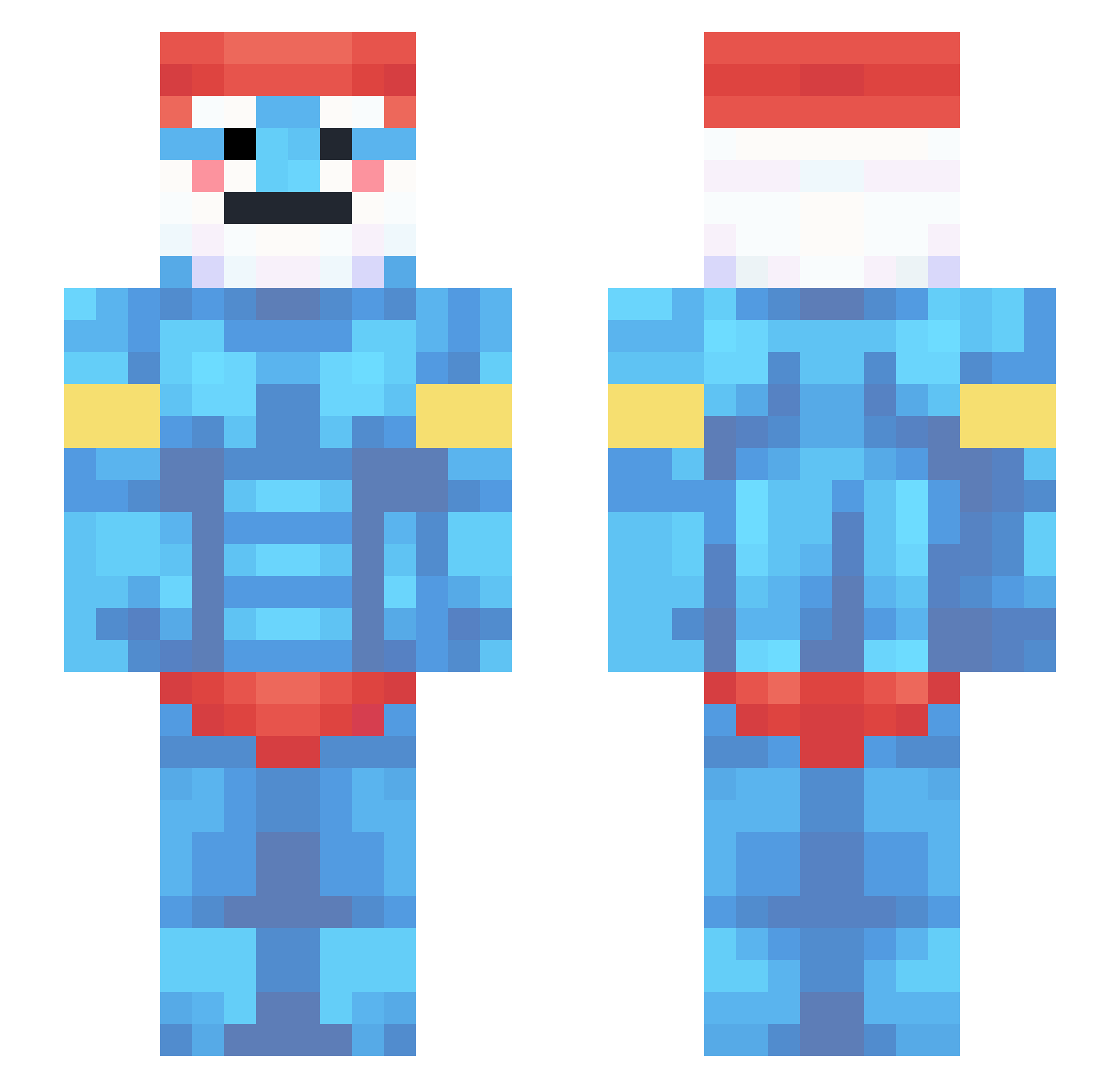 maxyBW Minecraft skin, front and back view