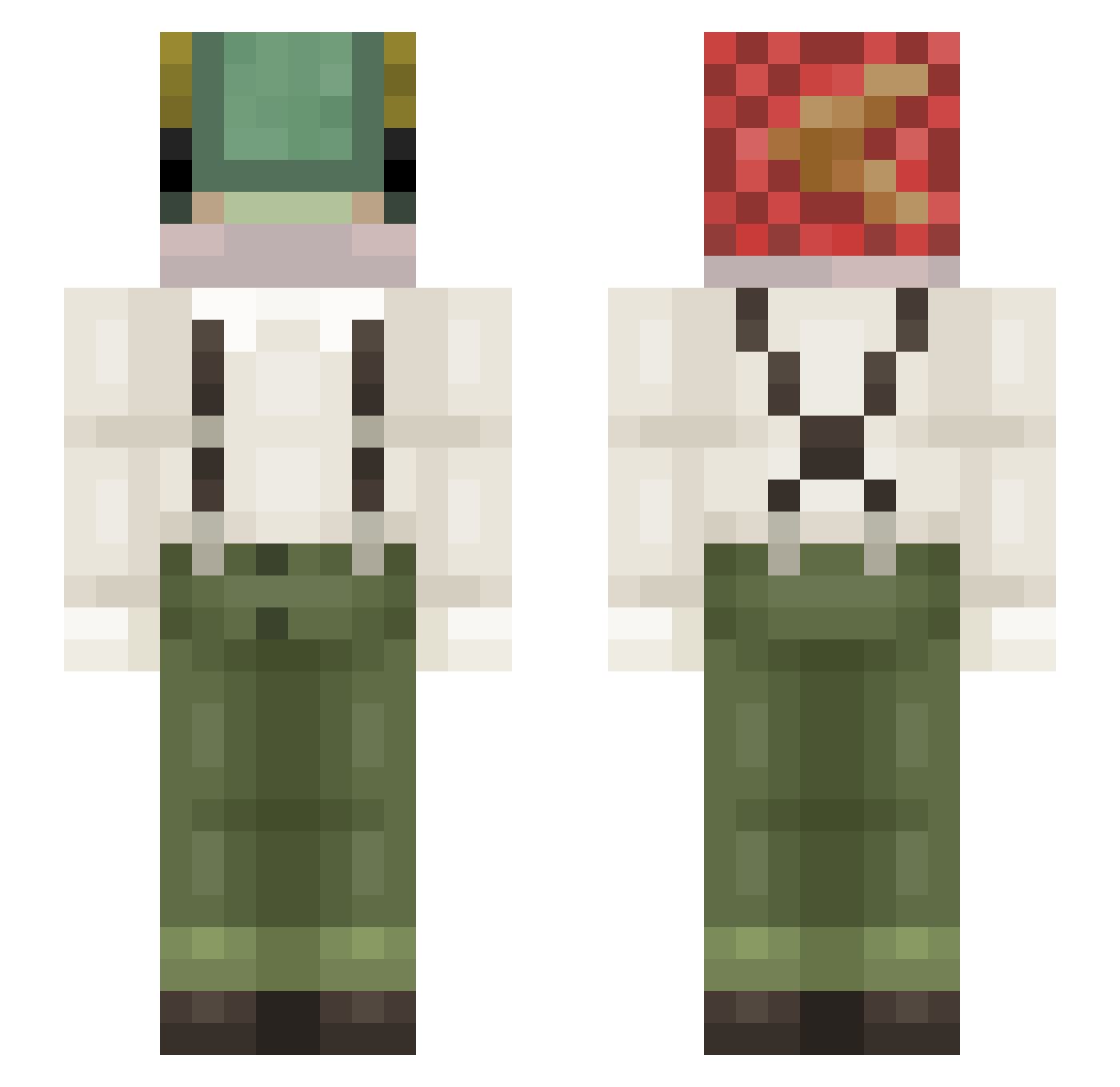 Lunagraced Minecraft skin, front and back view