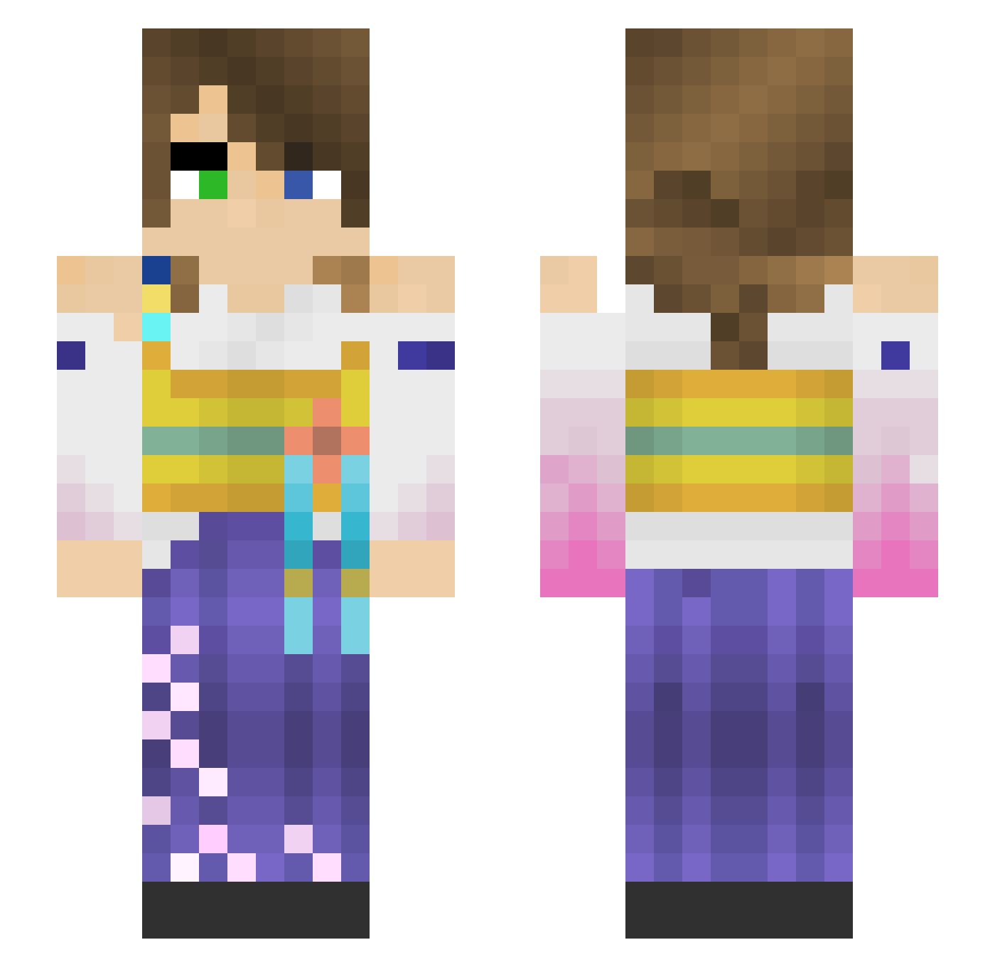 Jadeitte Minecraft skin, front and back view