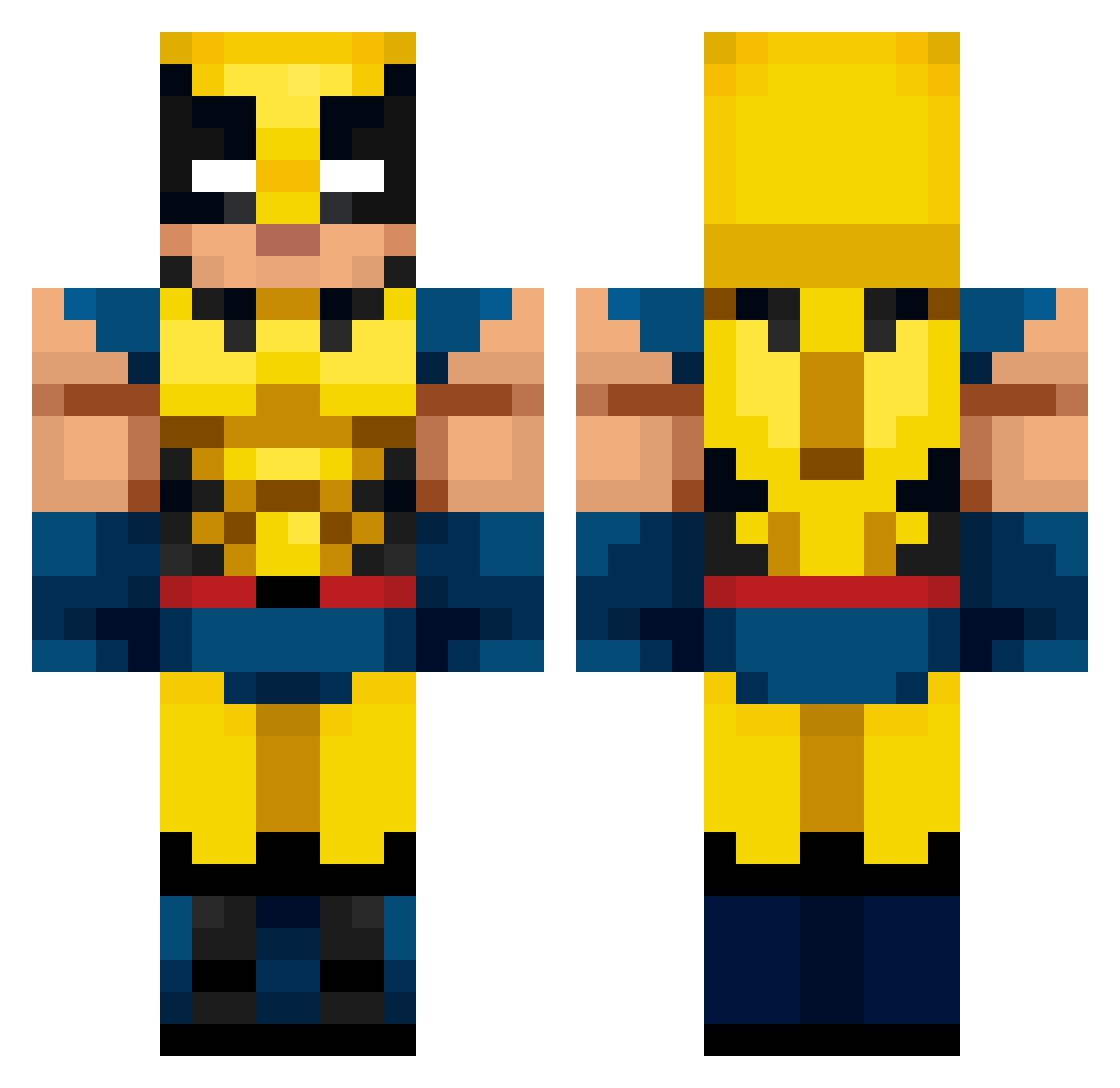 DrunkenFishy Minecraft skin, front and back view