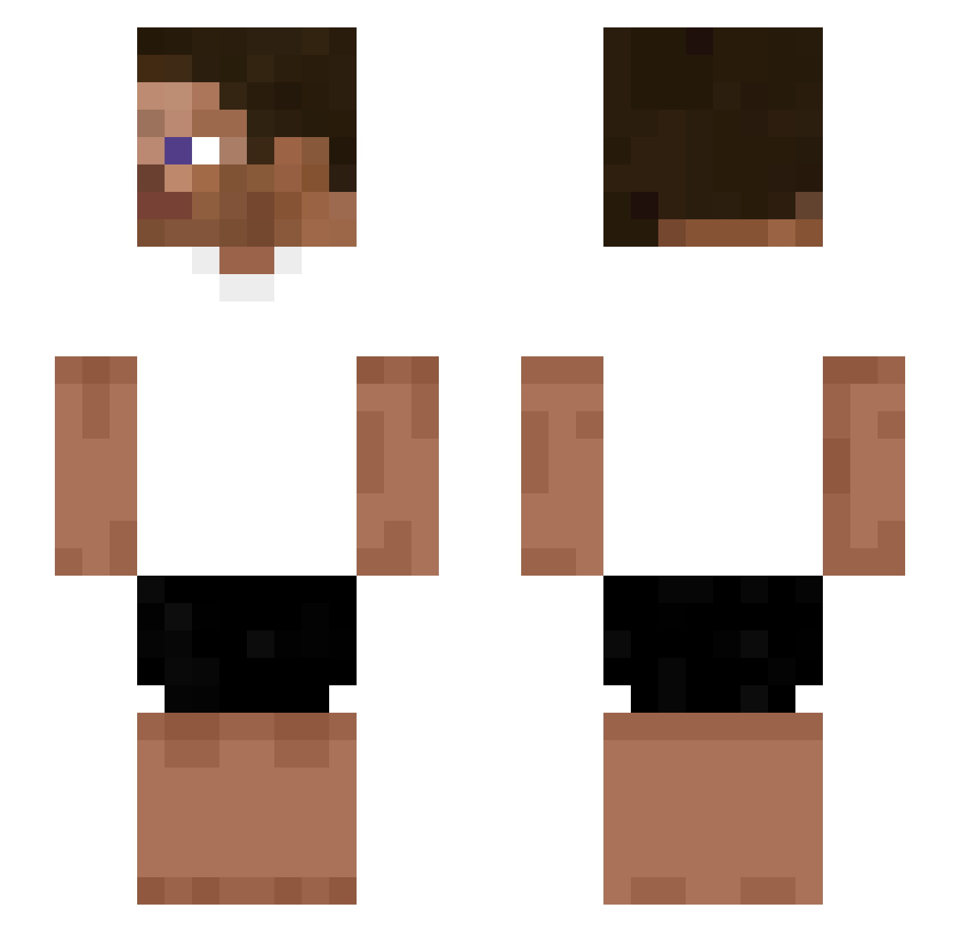 Garroe Minecraft skin, front and back view