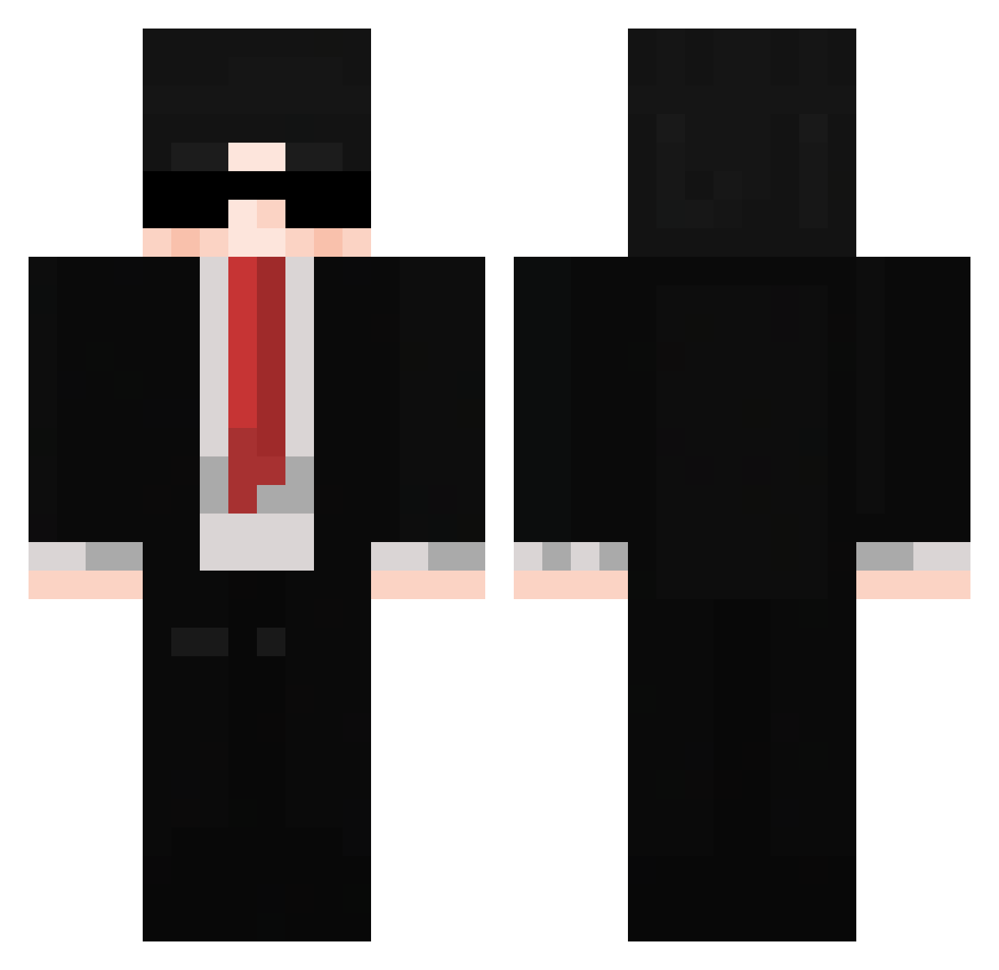 SkibibiRizzler Minecraft skin, front and back view