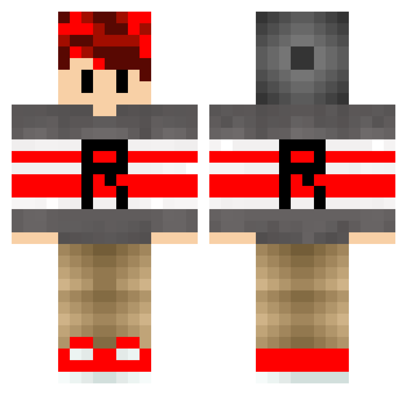 Riqode Minecraft skin, front and back view