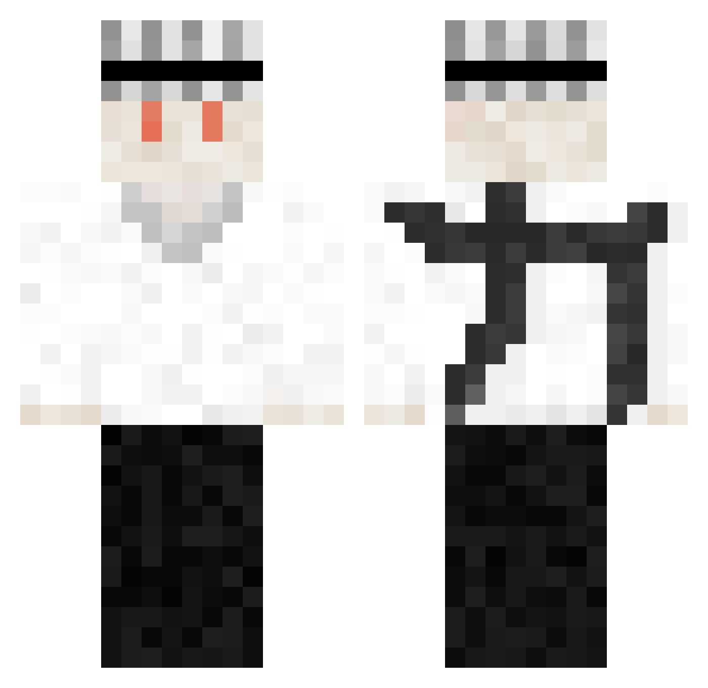 Verdanity Minecraft skin, front and back view