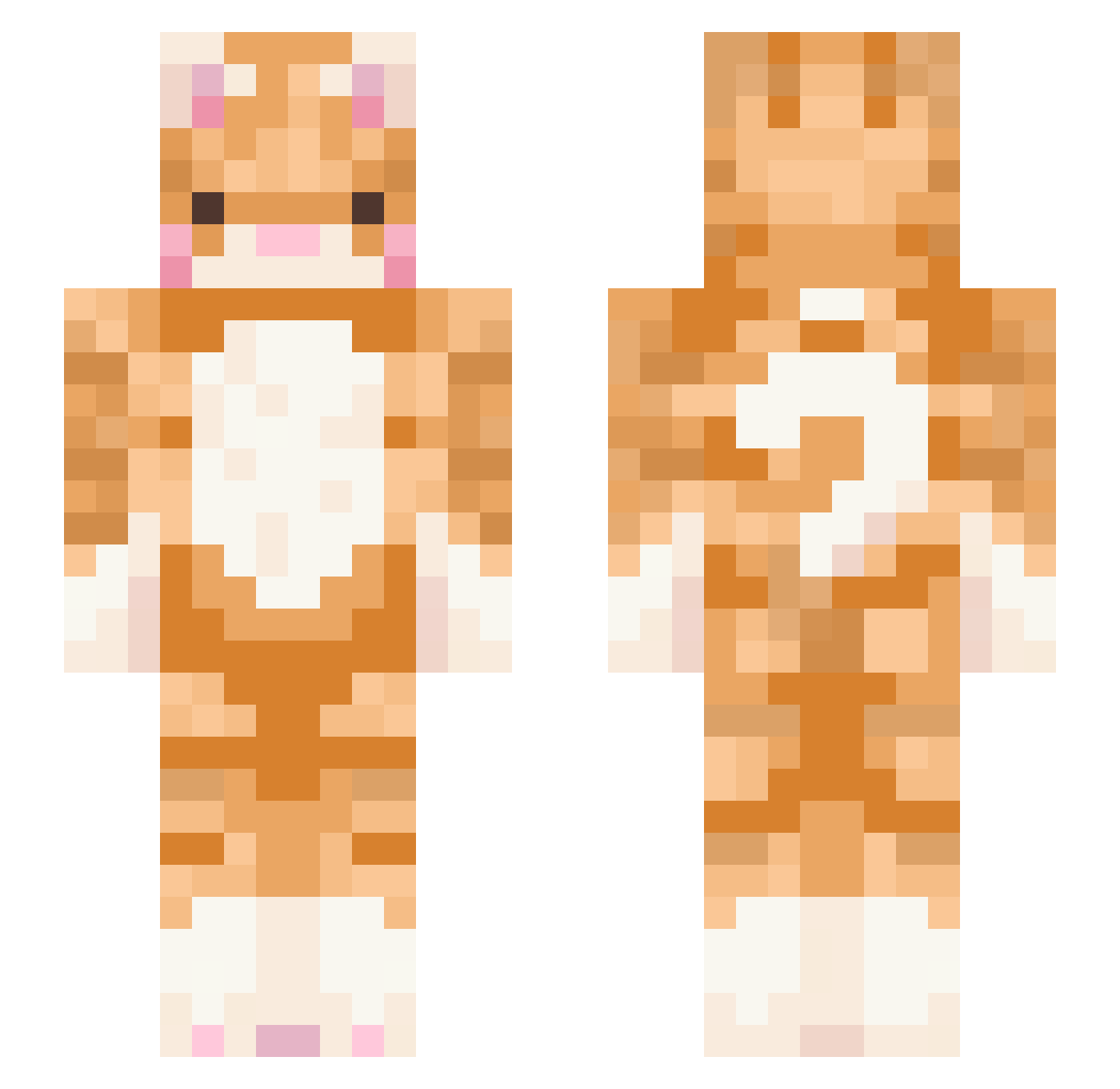 DrBeeper Minecraft skin, front and back view