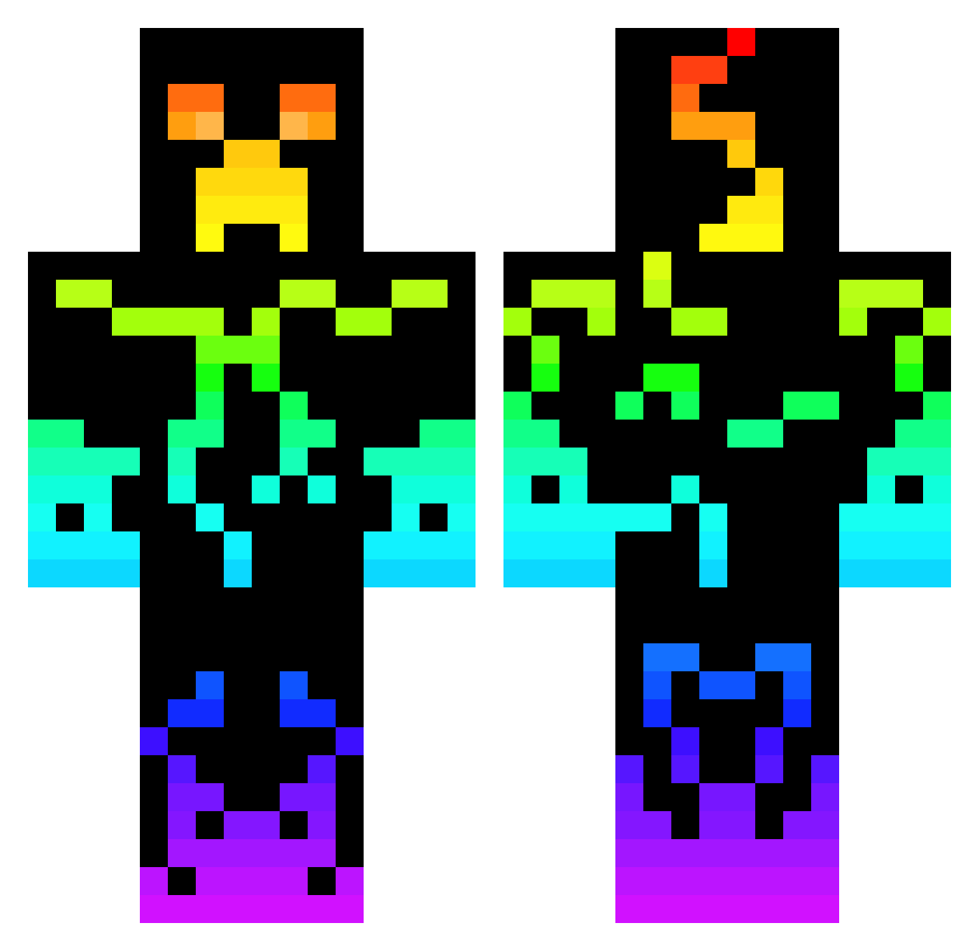 TheWrongRocco69 Minecraft skin, front and back view