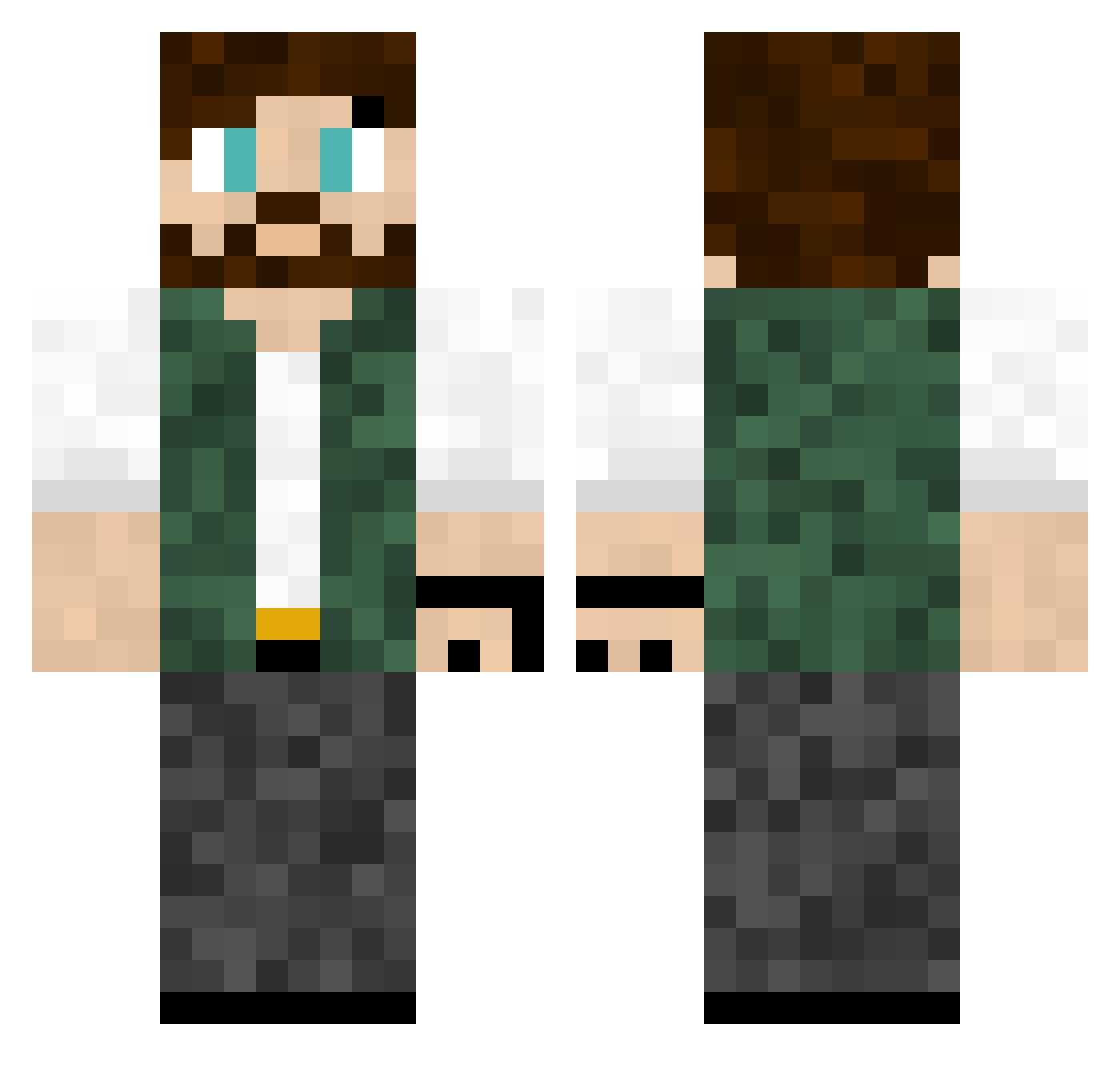 TheNerdyKnight Minecraft skin, front and back view