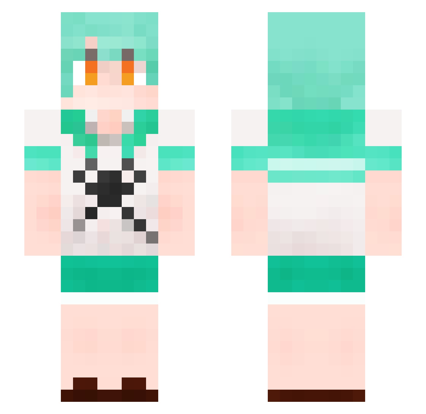 Manidae Minecraft skin, front and back view