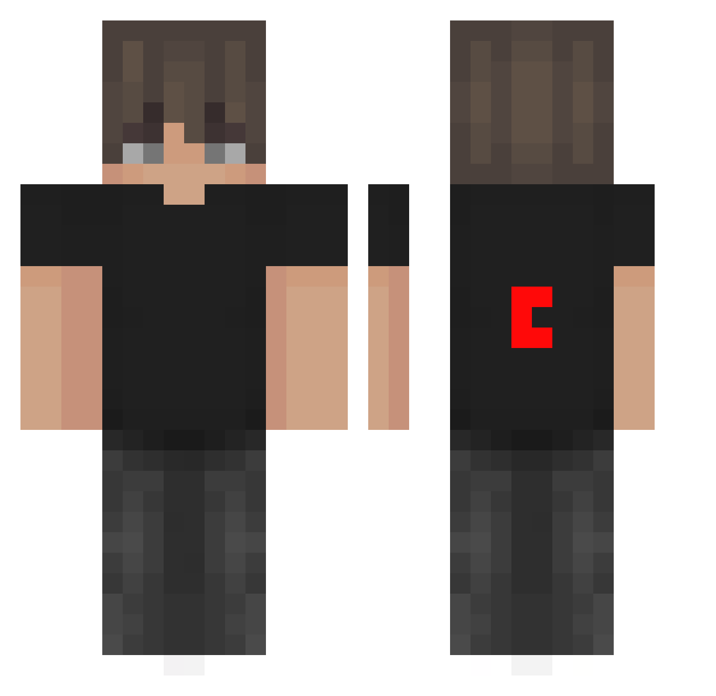 Weterm1x Minecraft skin, front and back view