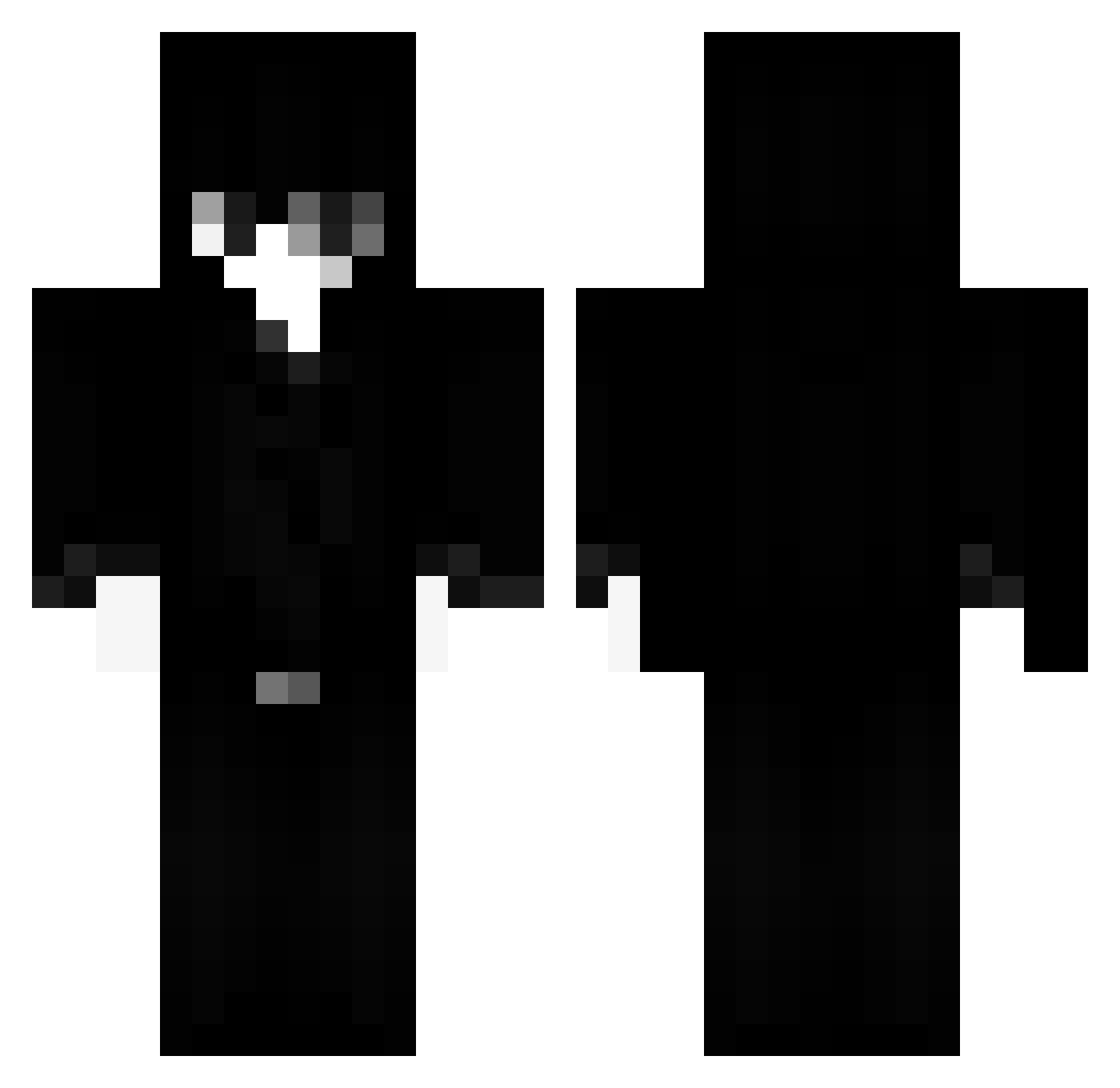 Horrendum Minecraft skin, front and back view