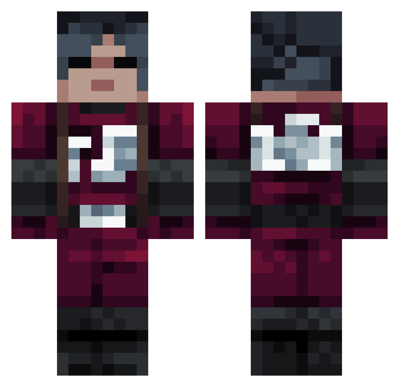 Korvuchek_ Minecraft skin, front and back view