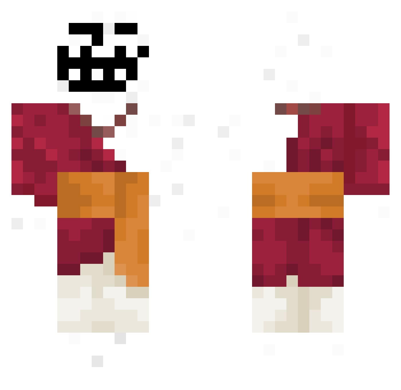 Desertsushi Minecraft skin, front and back view