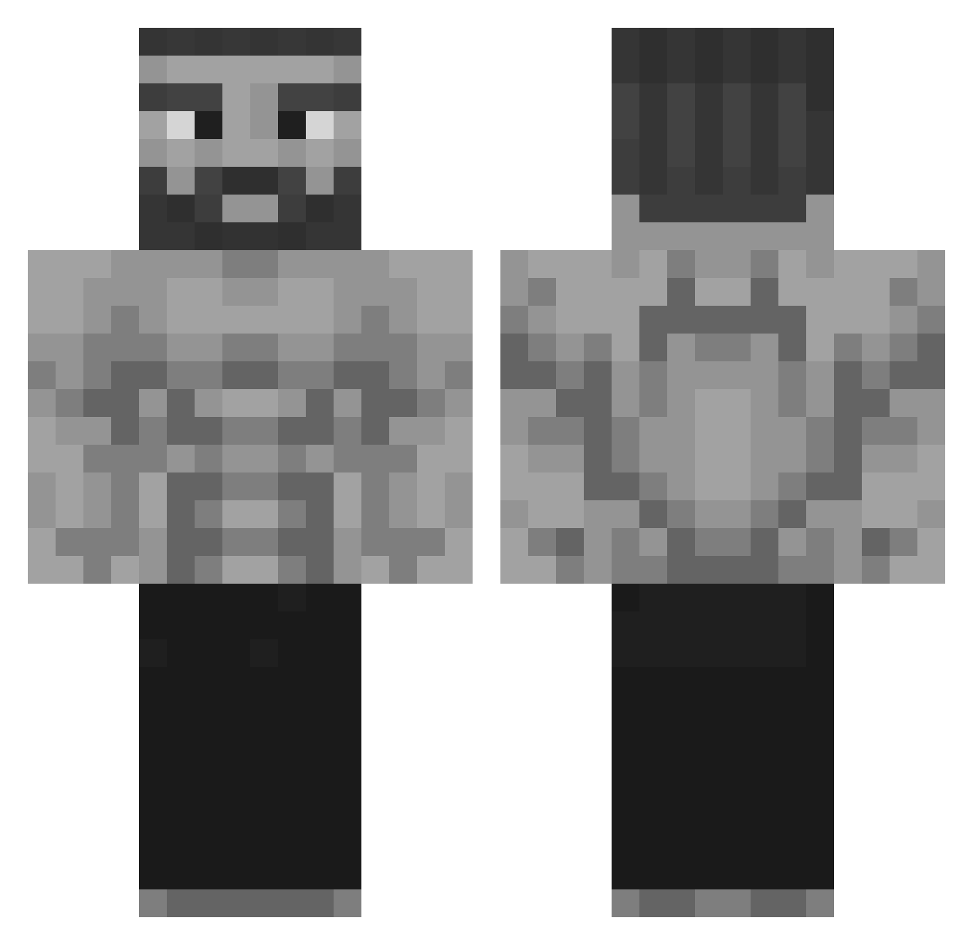 Fritser Minecraft skin, front and back view