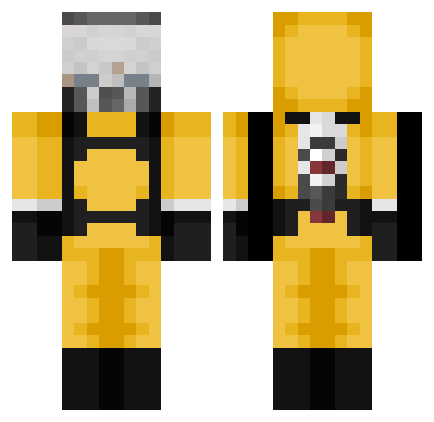 MethFarm Minecraft skin, front and back view