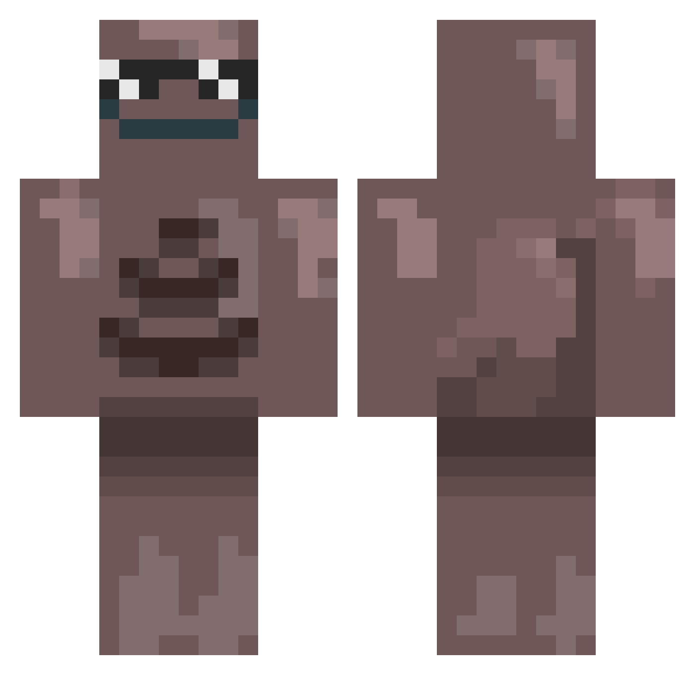 TulaMarron3000 Minecraft skin, front and back view