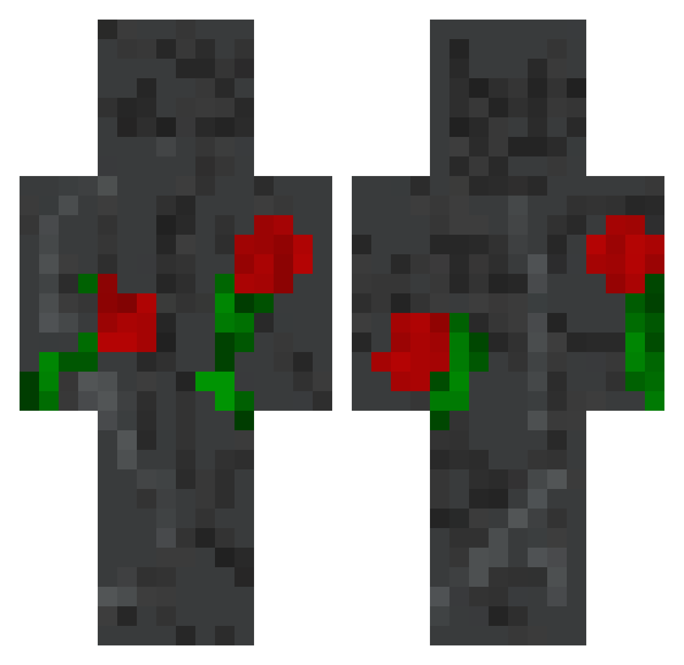 Swishemart Minecraft skin, front and back view
