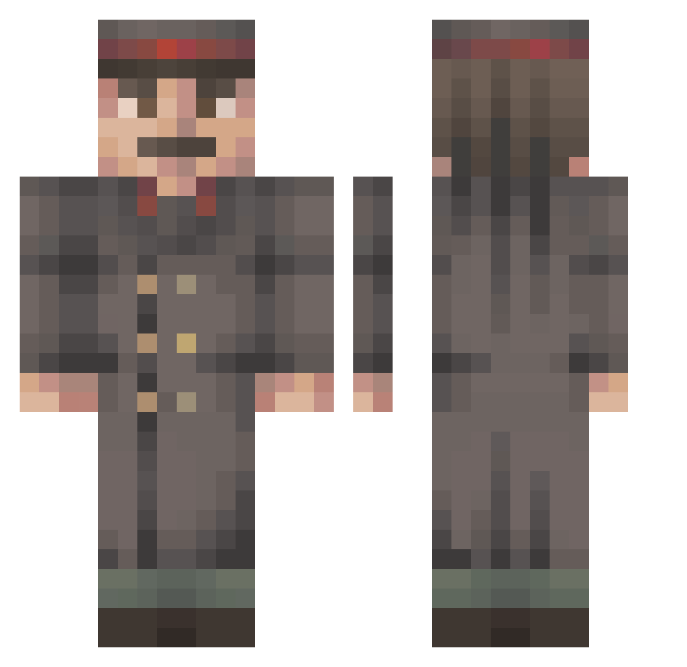 L4KR1DZ Minecraft skin, front and back view