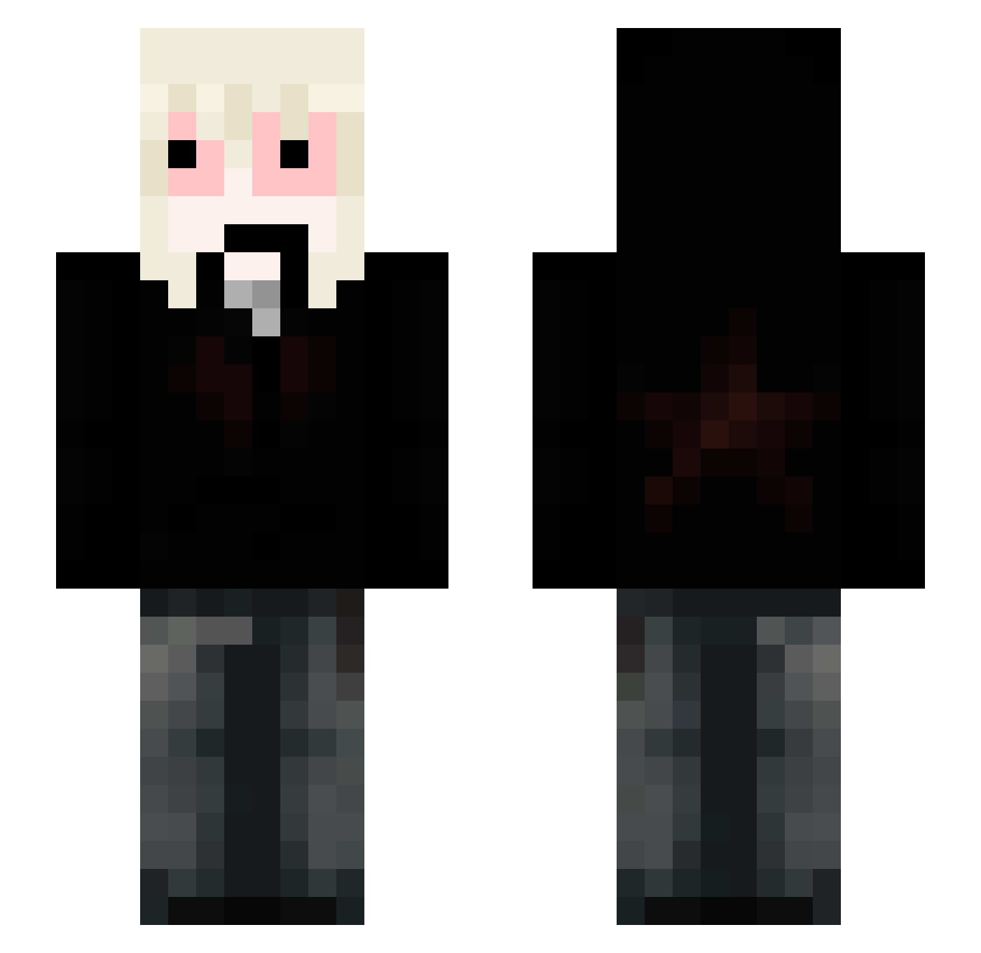 Serpened Minecraft skin, front and back view