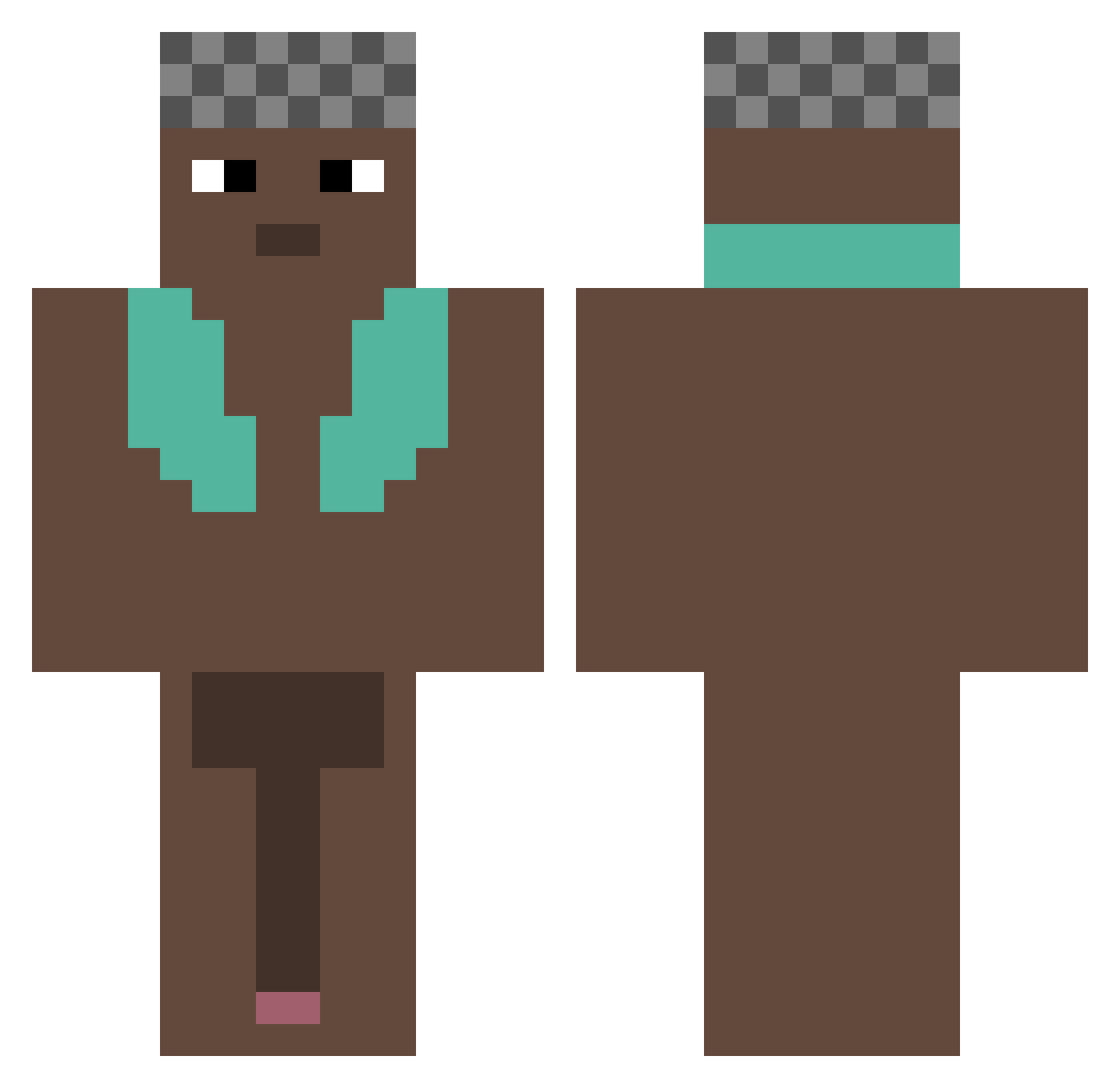 SadamHusseeim Minecraft skin, front and back view