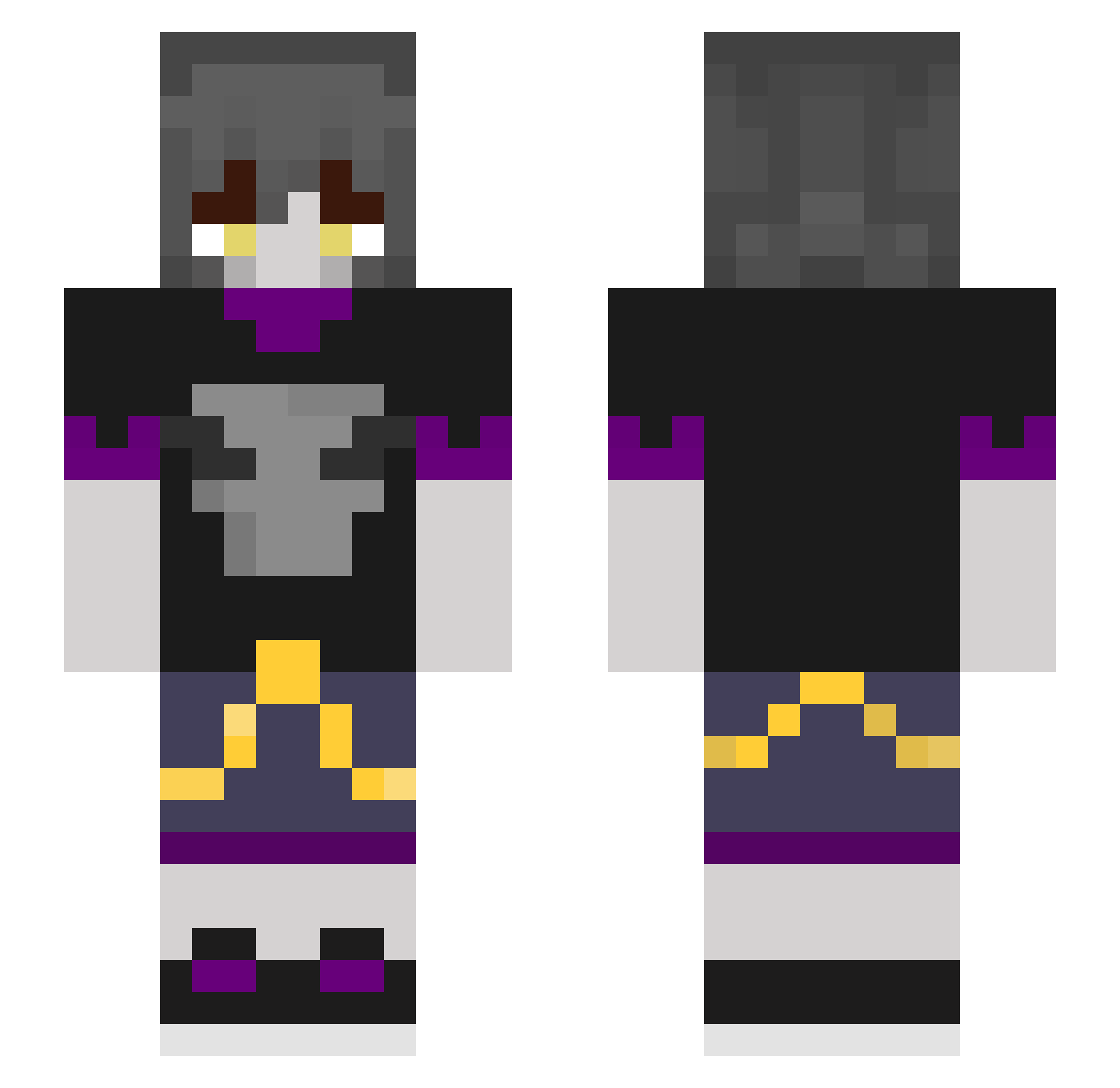 possuidaloli Minecraft skin, front and back view