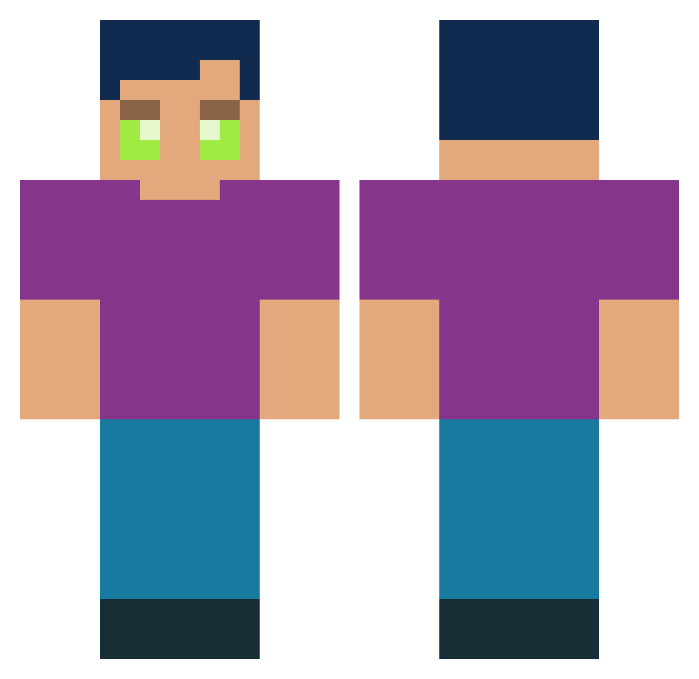 ___Copper___ Minecraft skin, front and back view