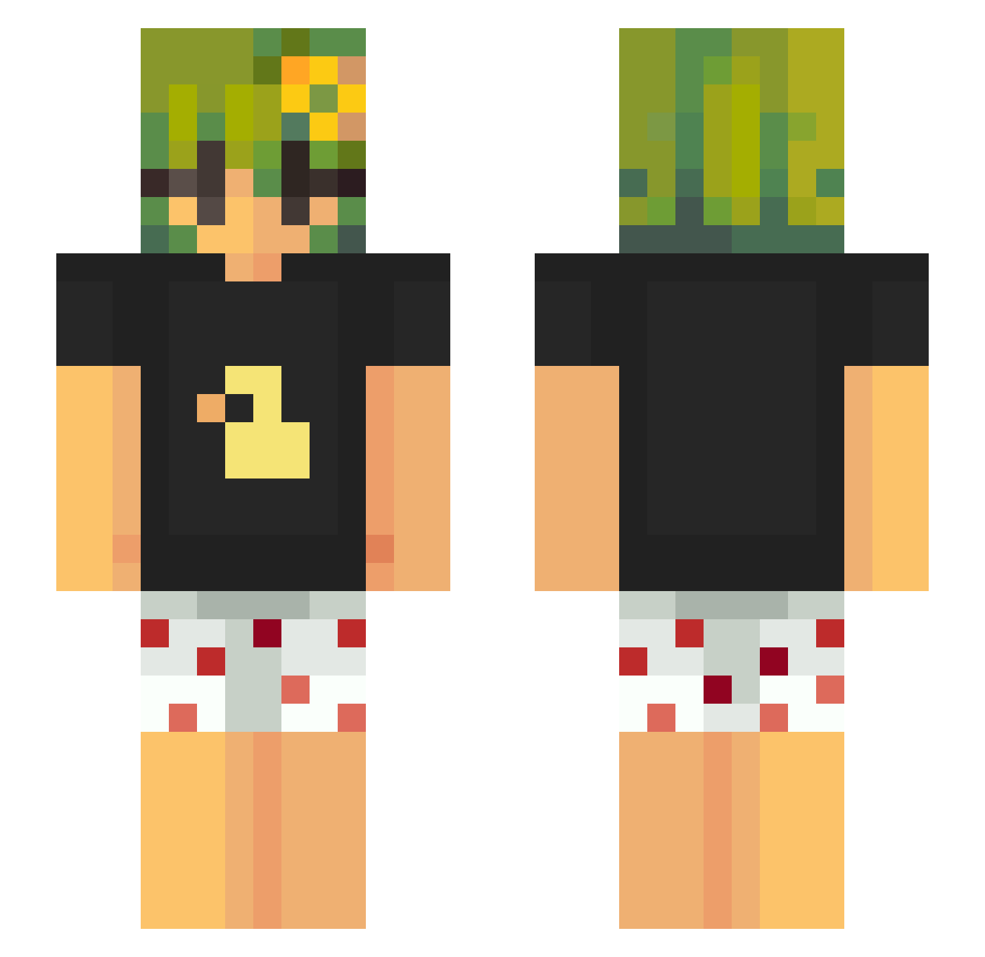 YaErzzz Minecraft skin, front and back view
