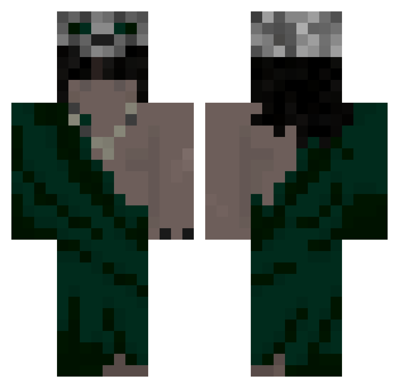 1rbis Minecraft skin, front and back view