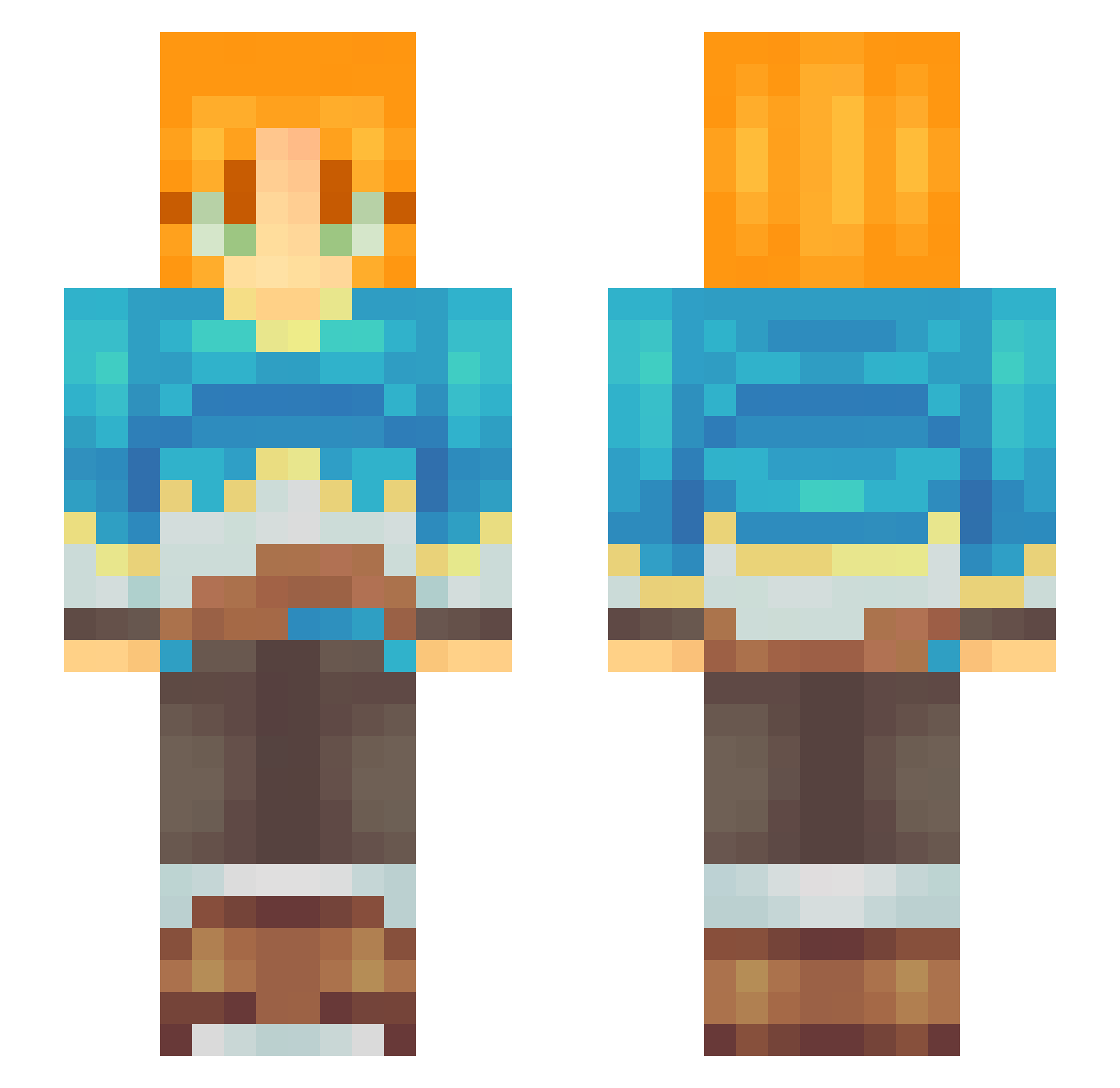 LinkValentine Minecraft skin, front and back view