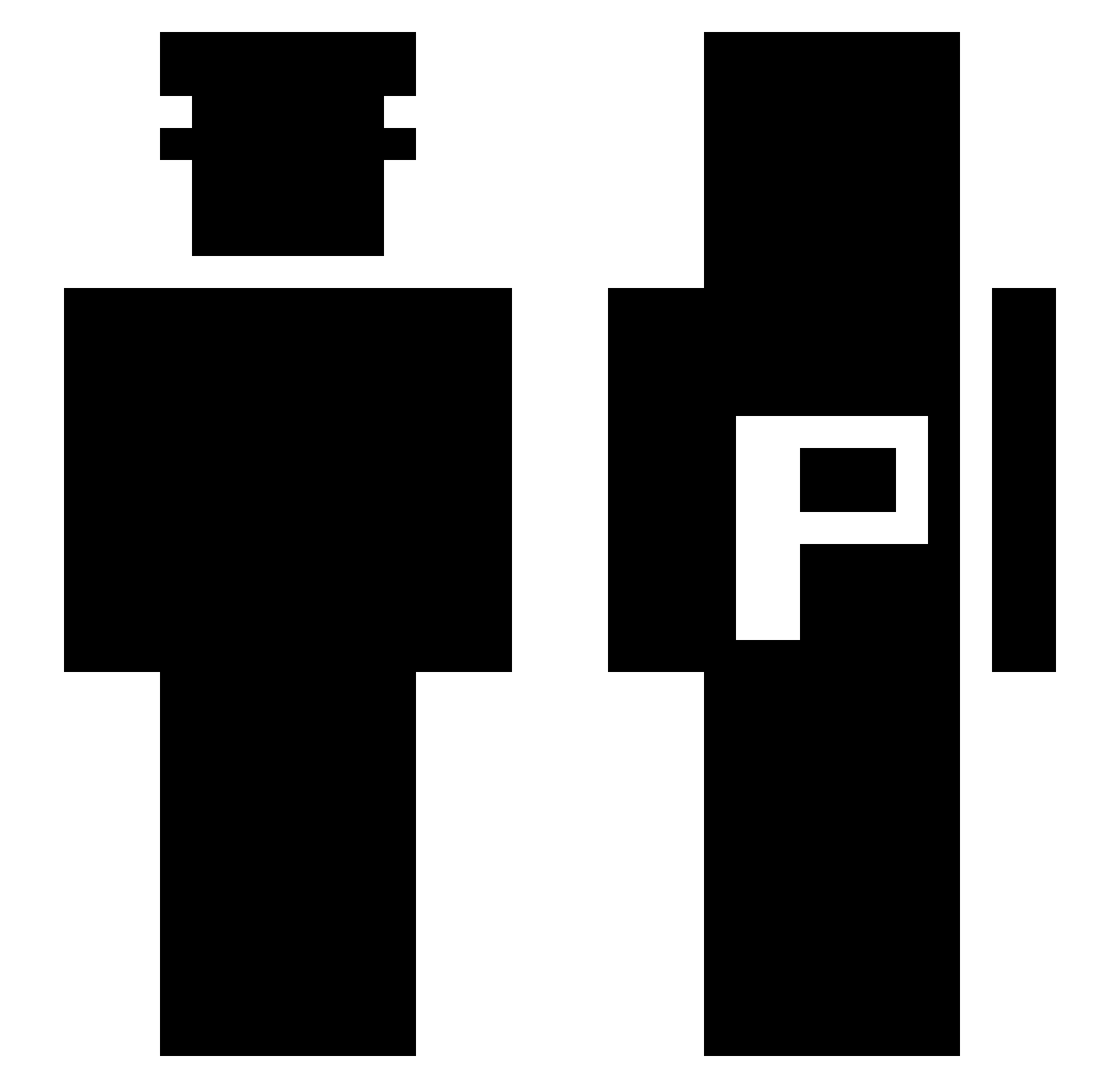 Ponen Minecraft skin, front and back view