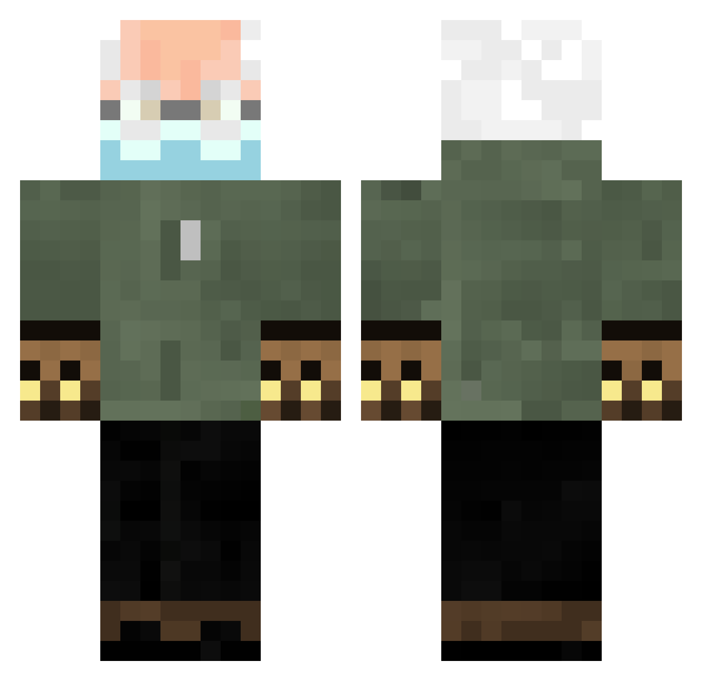 worosky Minecraft skin, front and back view