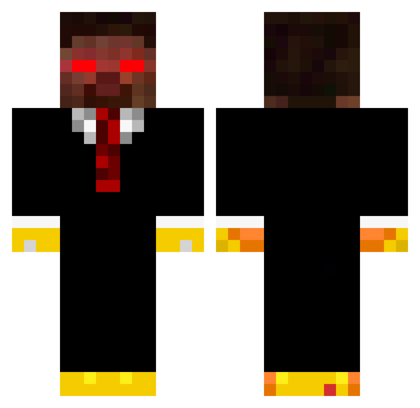 RP_MINE Minecraft skin, front and back view