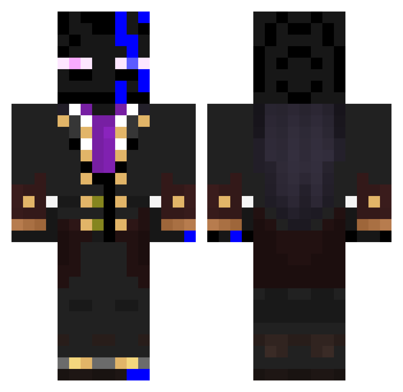TRECTO Minecraft skin, front and back view