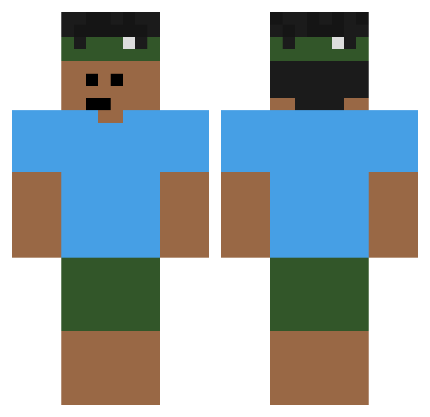 S1rk Minecraft skin, front and back view
