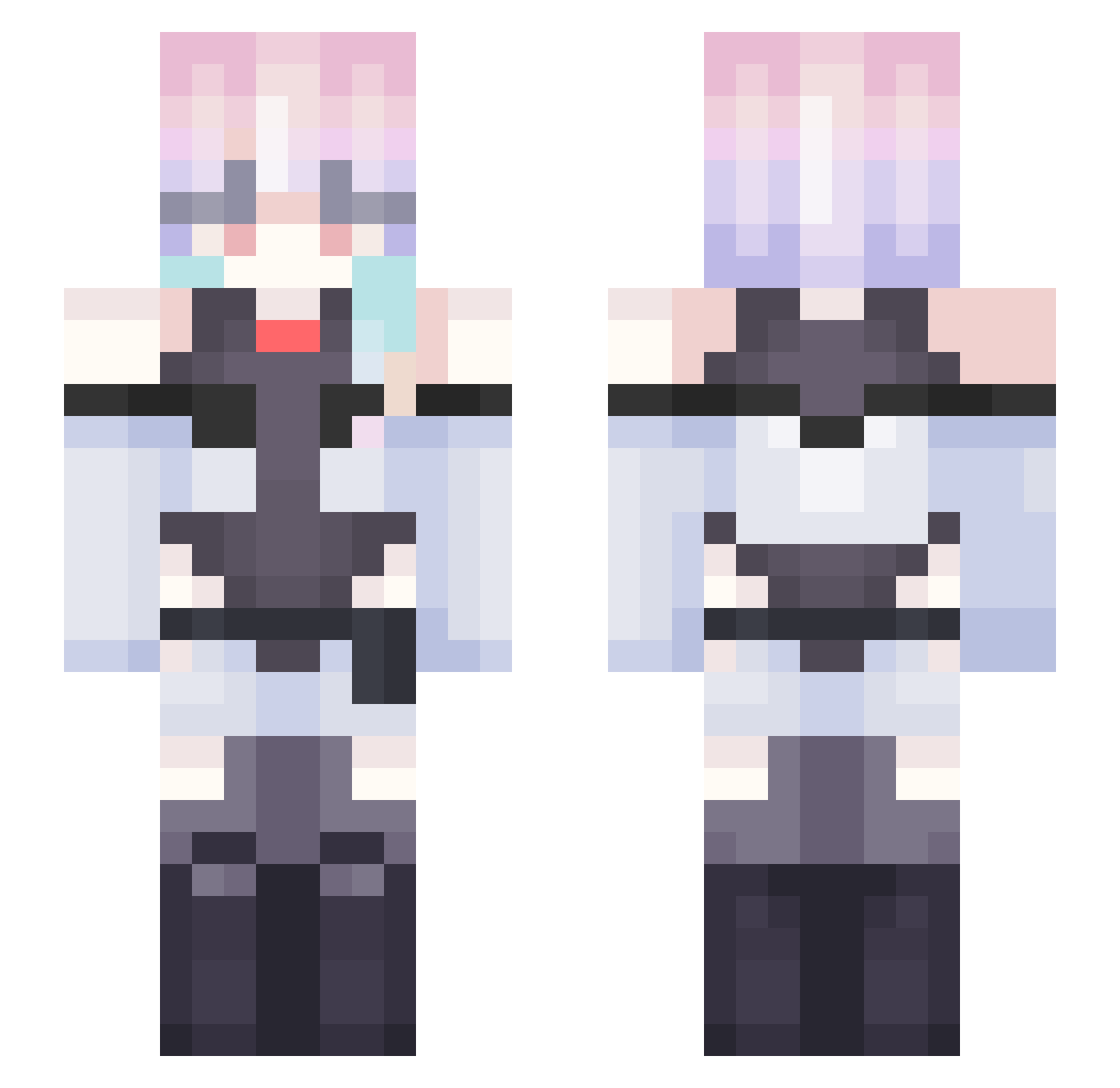 SP4RT Minecraft skin, front and back view