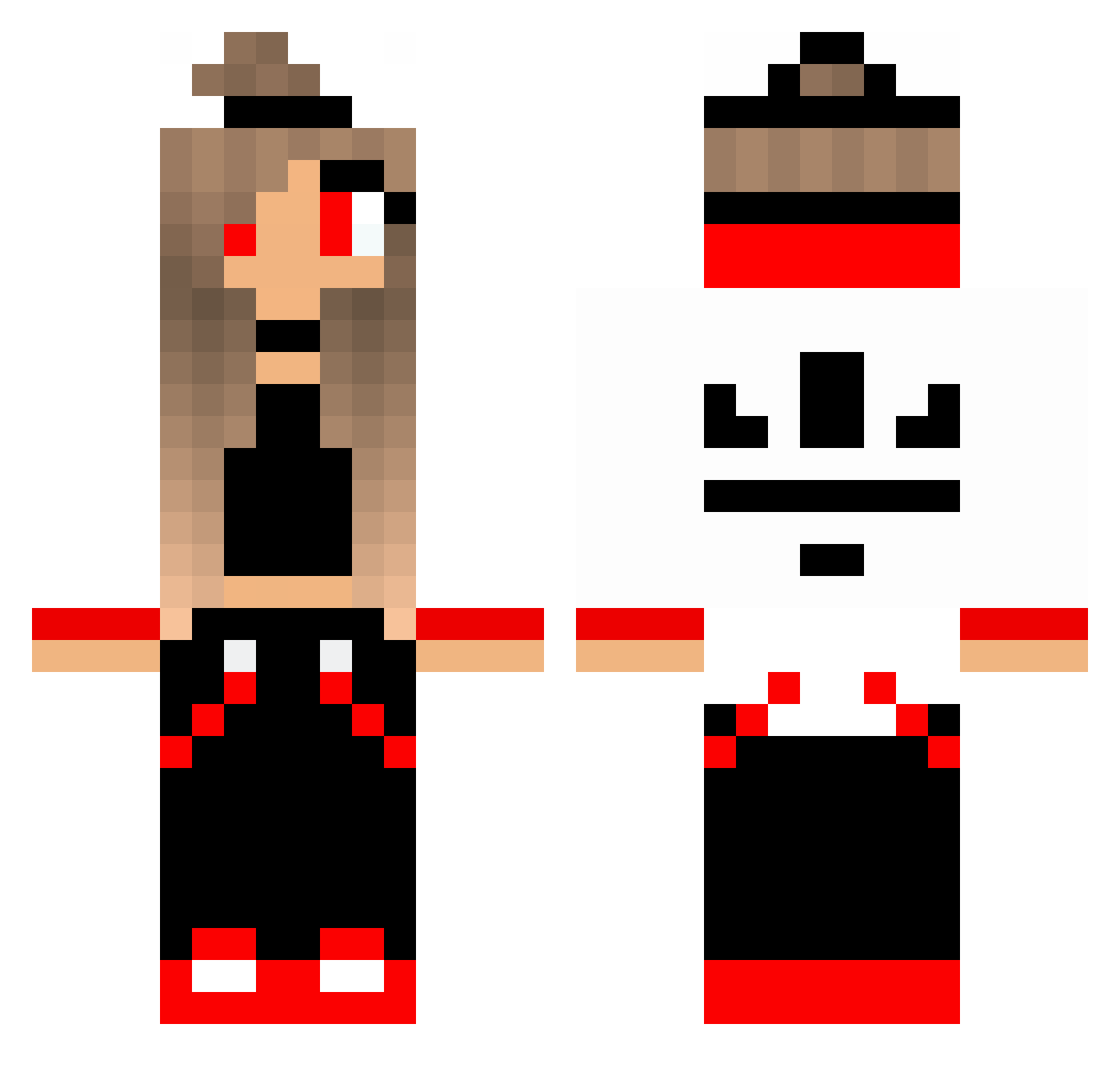Sabiina Minecraft skin, front and back view