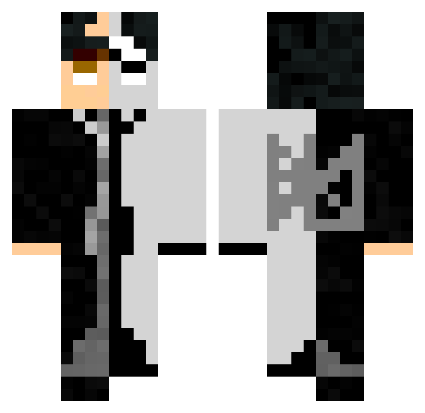 Huifall Minecraft skin, front and back view