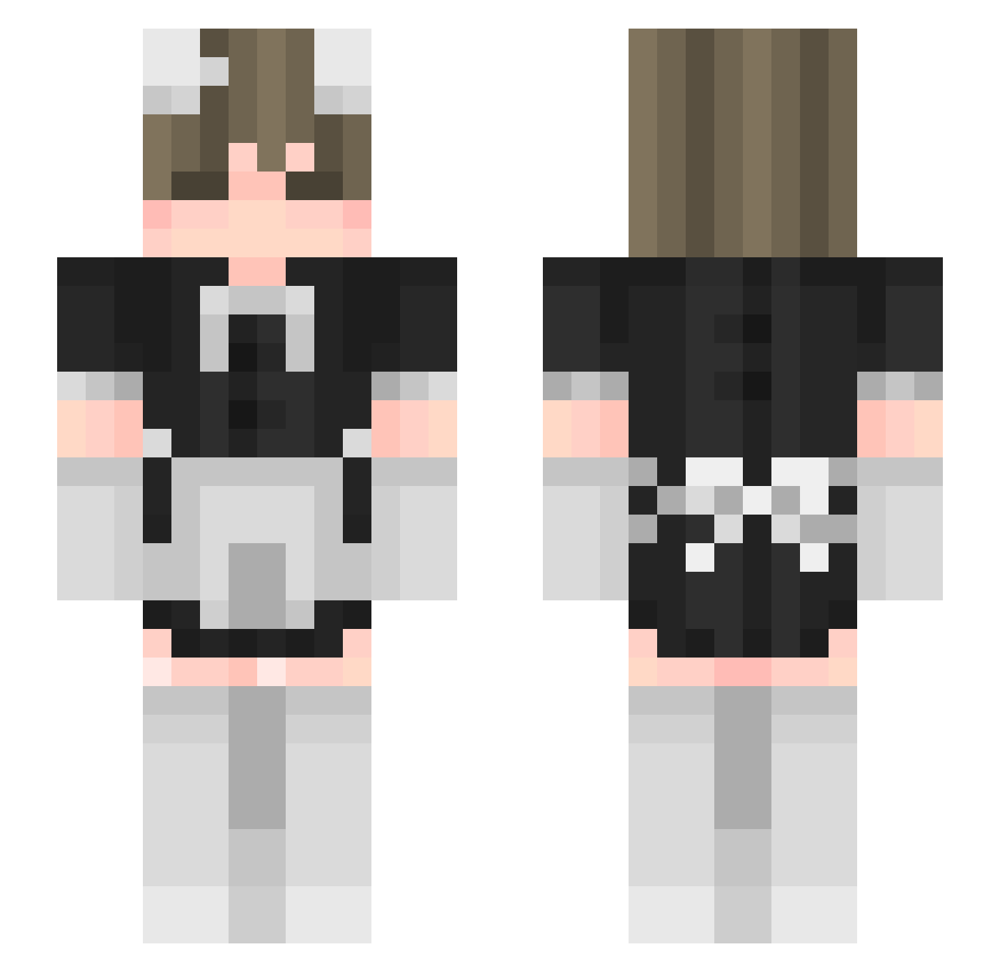 Schlafwandeln Minecraft skin, front and back view