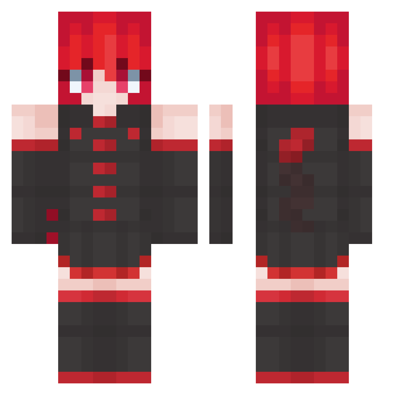 Sofispacecat Minecraft skin, front and back view