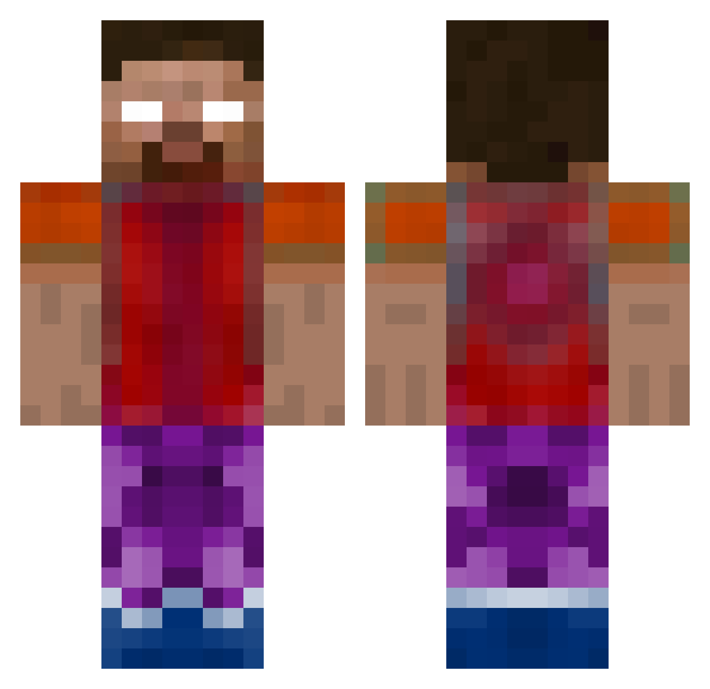 TriEthylAmine Minecraft skin, front and back view