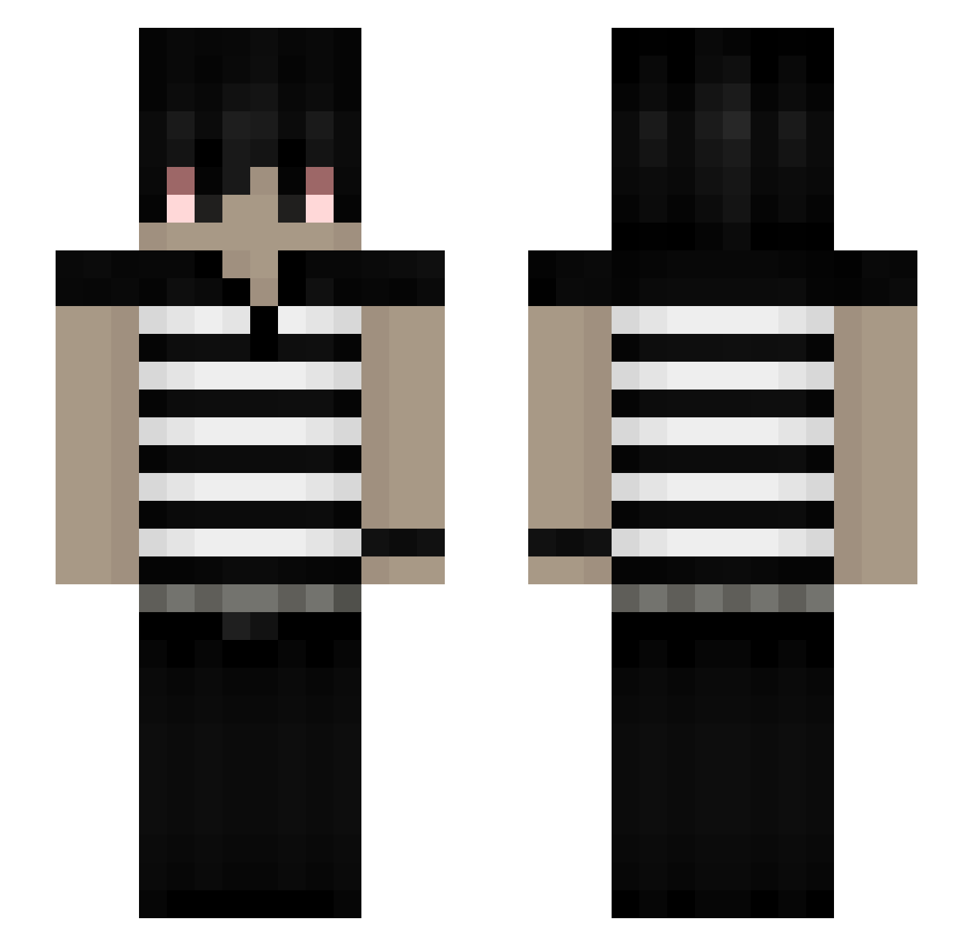 Frzdai Minecraft skin, front and back view