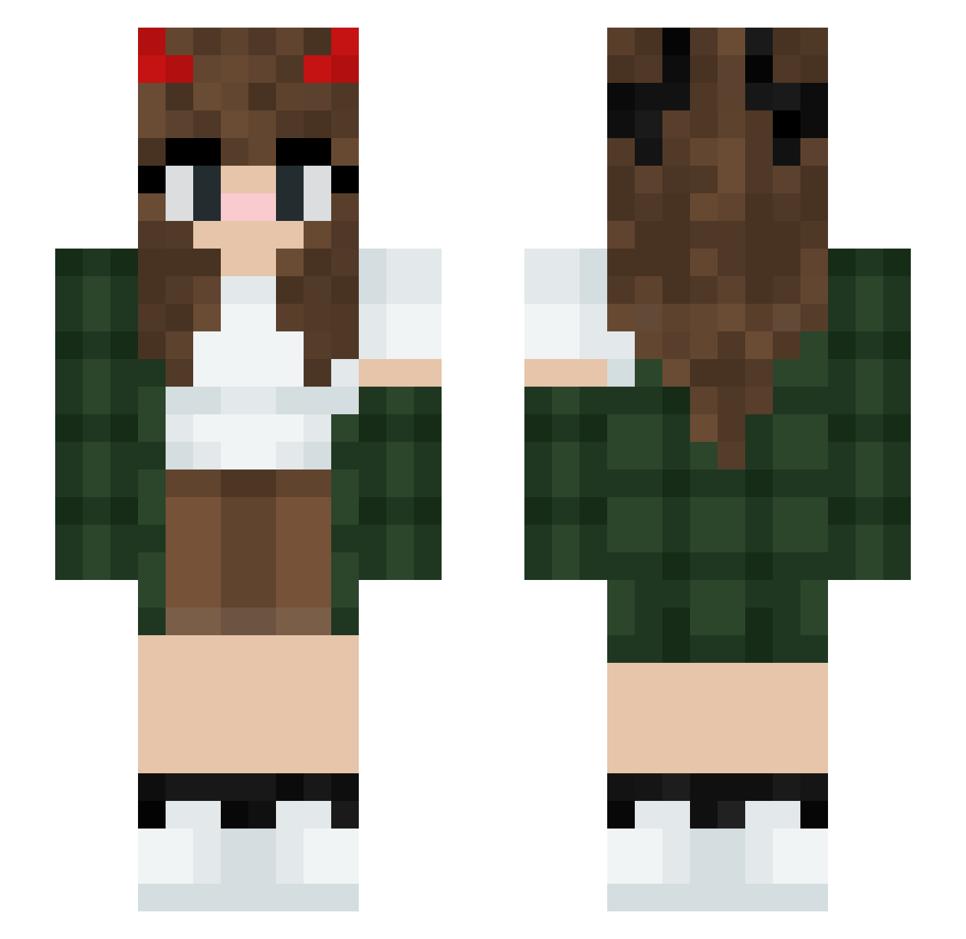 Rayrenee Minecraft skin, front and back view
