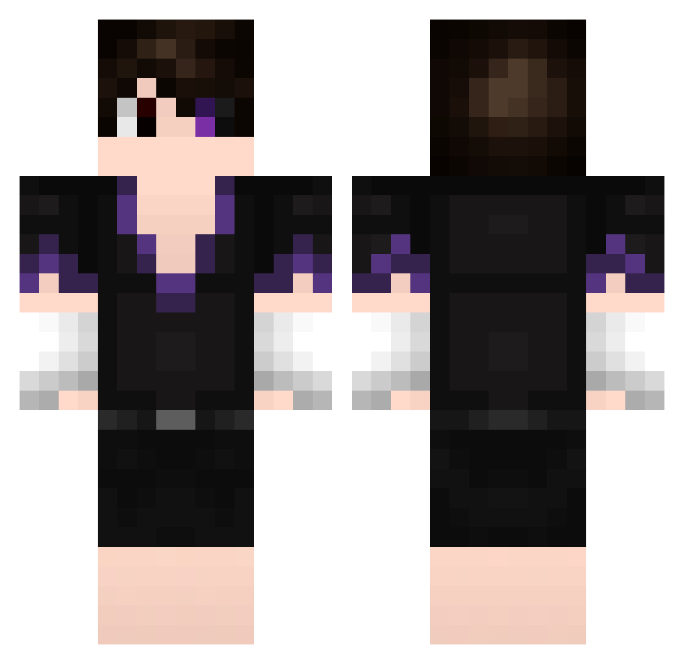 LostBDF Minecraft skin, front and back view